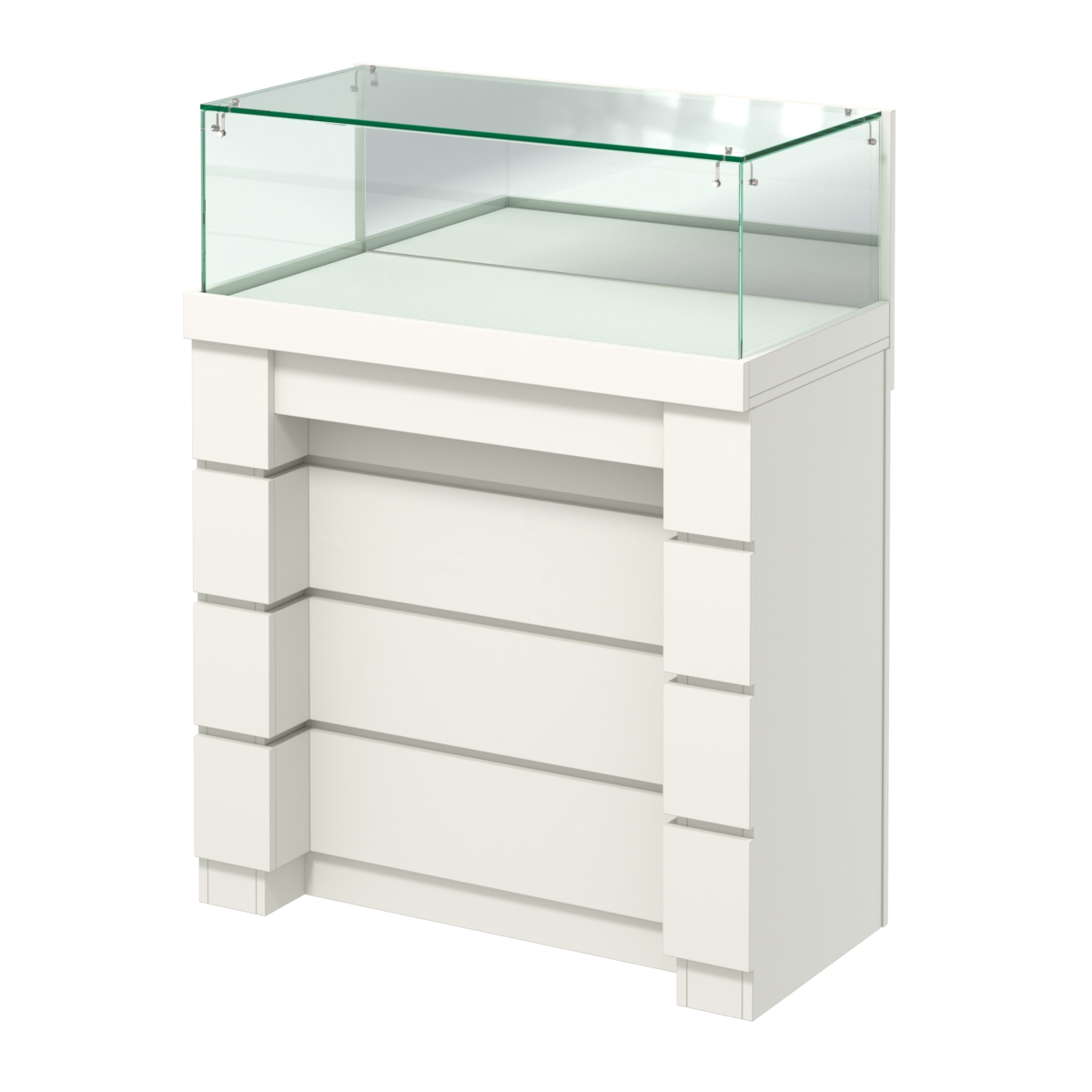 Торговый прилавок с утопленным фасадом широкий №УФ-1-900 Белый