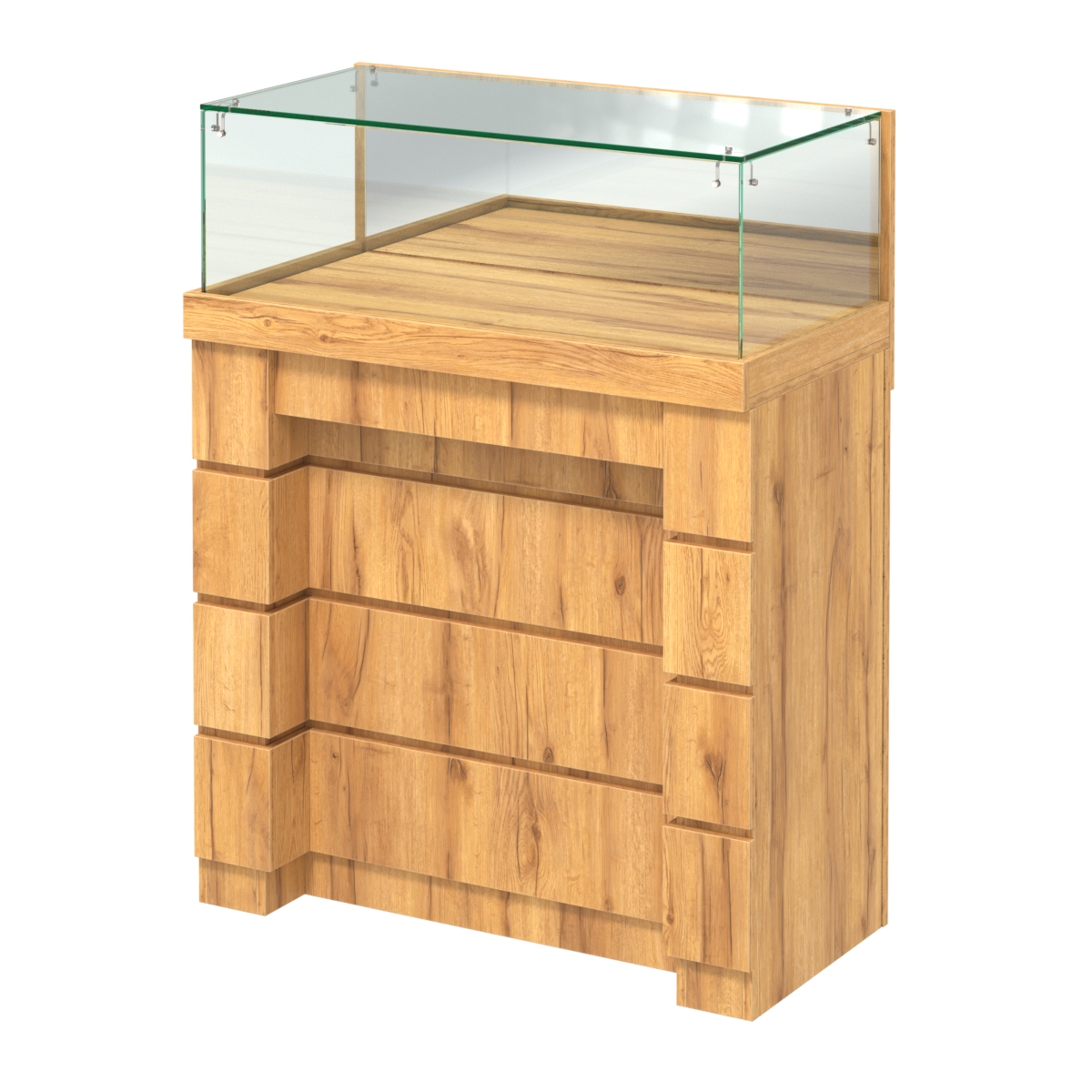 Торговый прилавок с утопленным фасадом прямоугольный №УФ-2-900 Дуб Золотистый