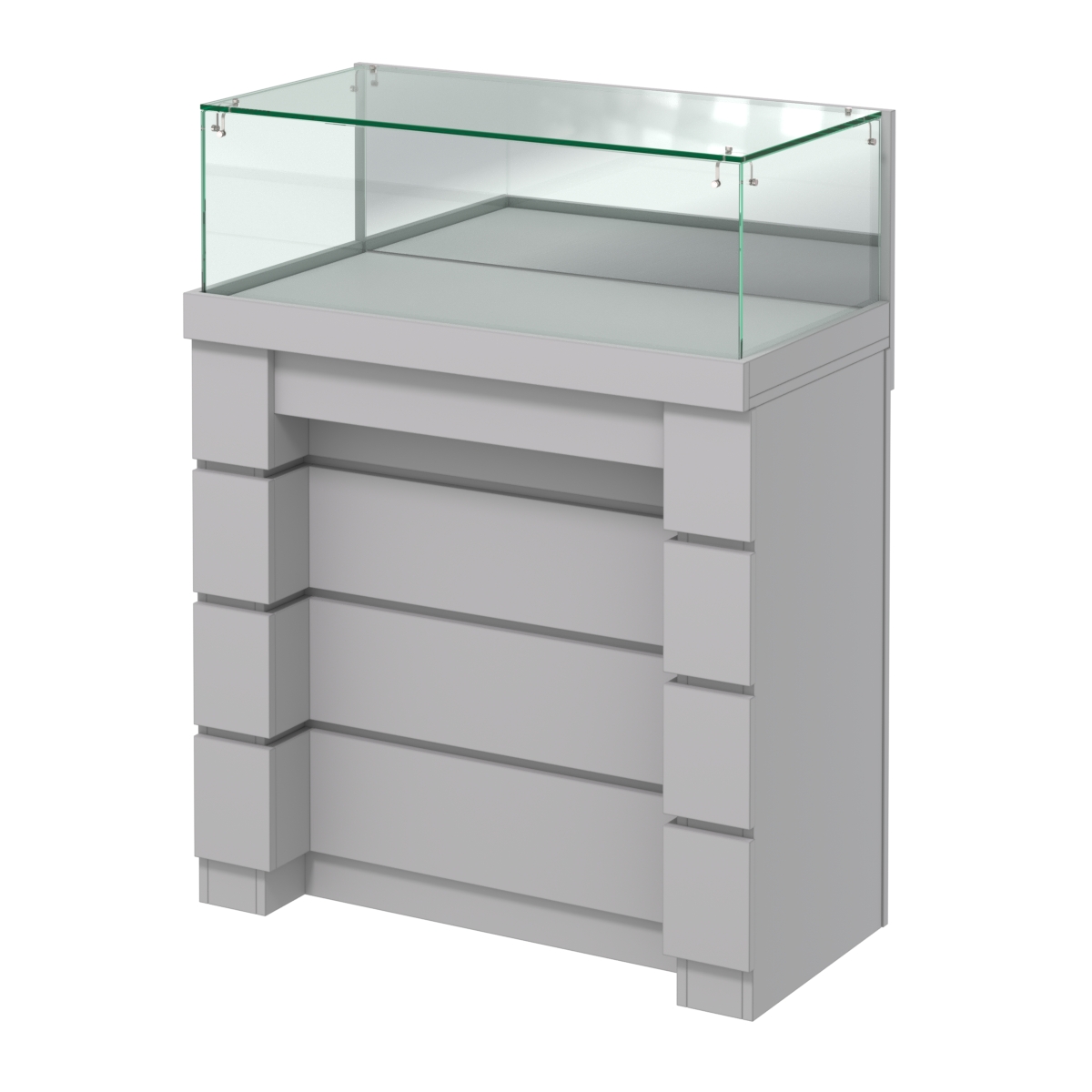 Торговый прилавок с утопленным фасадом прямоугольный №УФ-2-900 Cерый