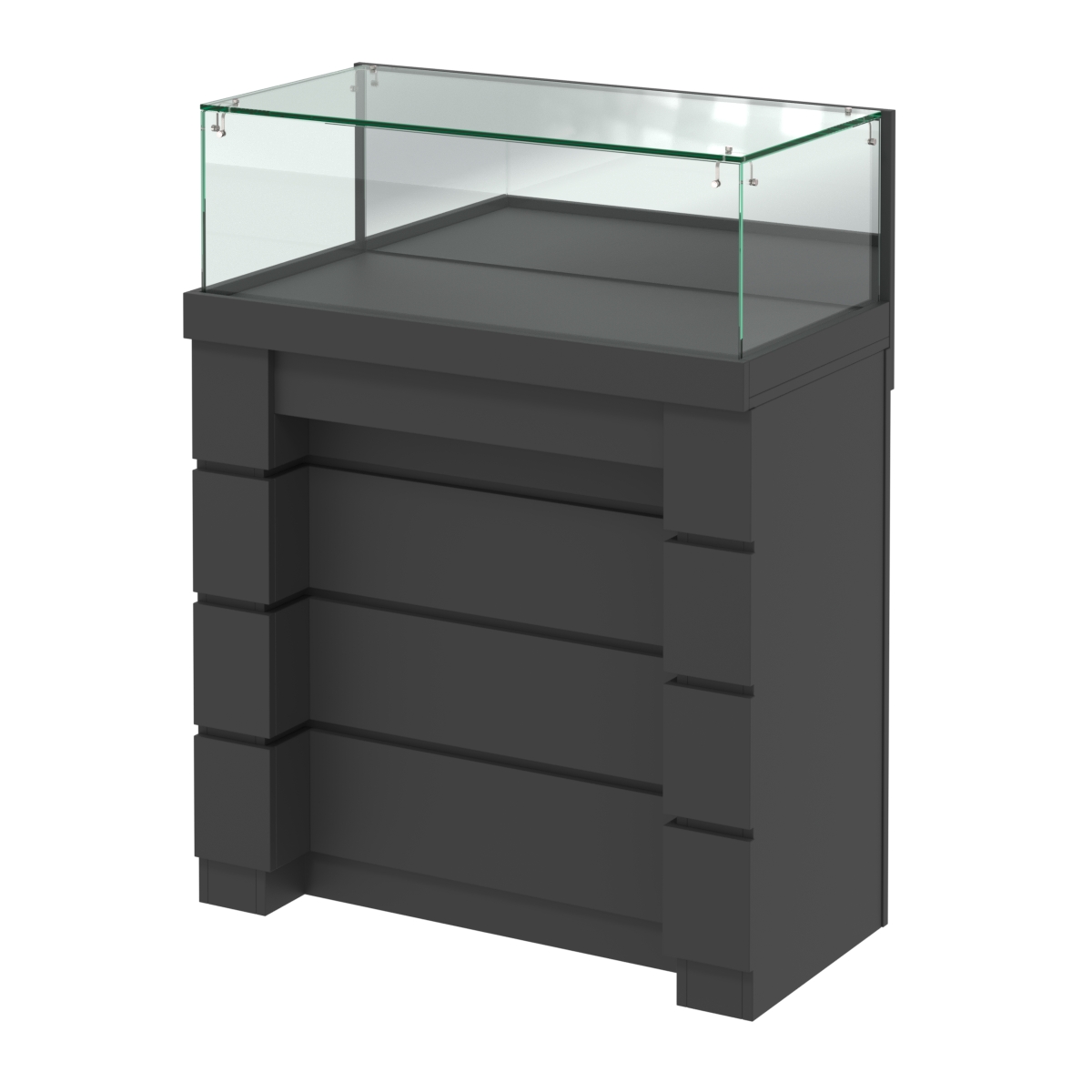 Торговый прилавок с утопленным фасадом прямоугольный №УФ-2-900 Черный