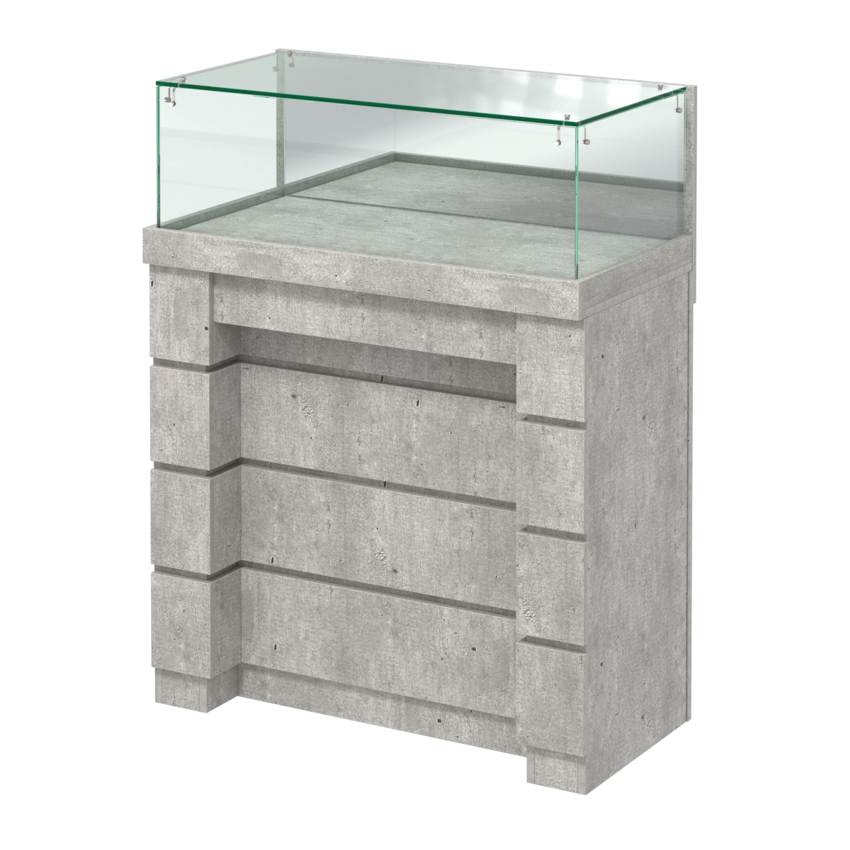 Торговый прилавок с утопленным фасадом прямоугольный №УФ-2-900 Метрополитан Грей