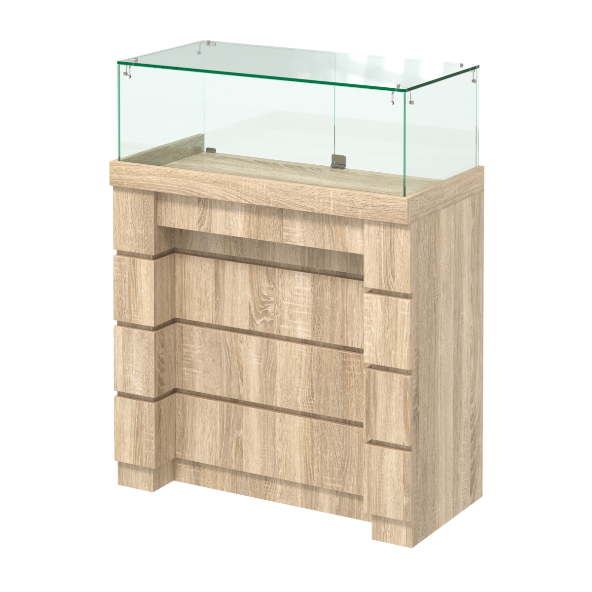 Торговый прилавок с утопленным фасадом и распашными дверками №УФ-3-900 Дуб сонома