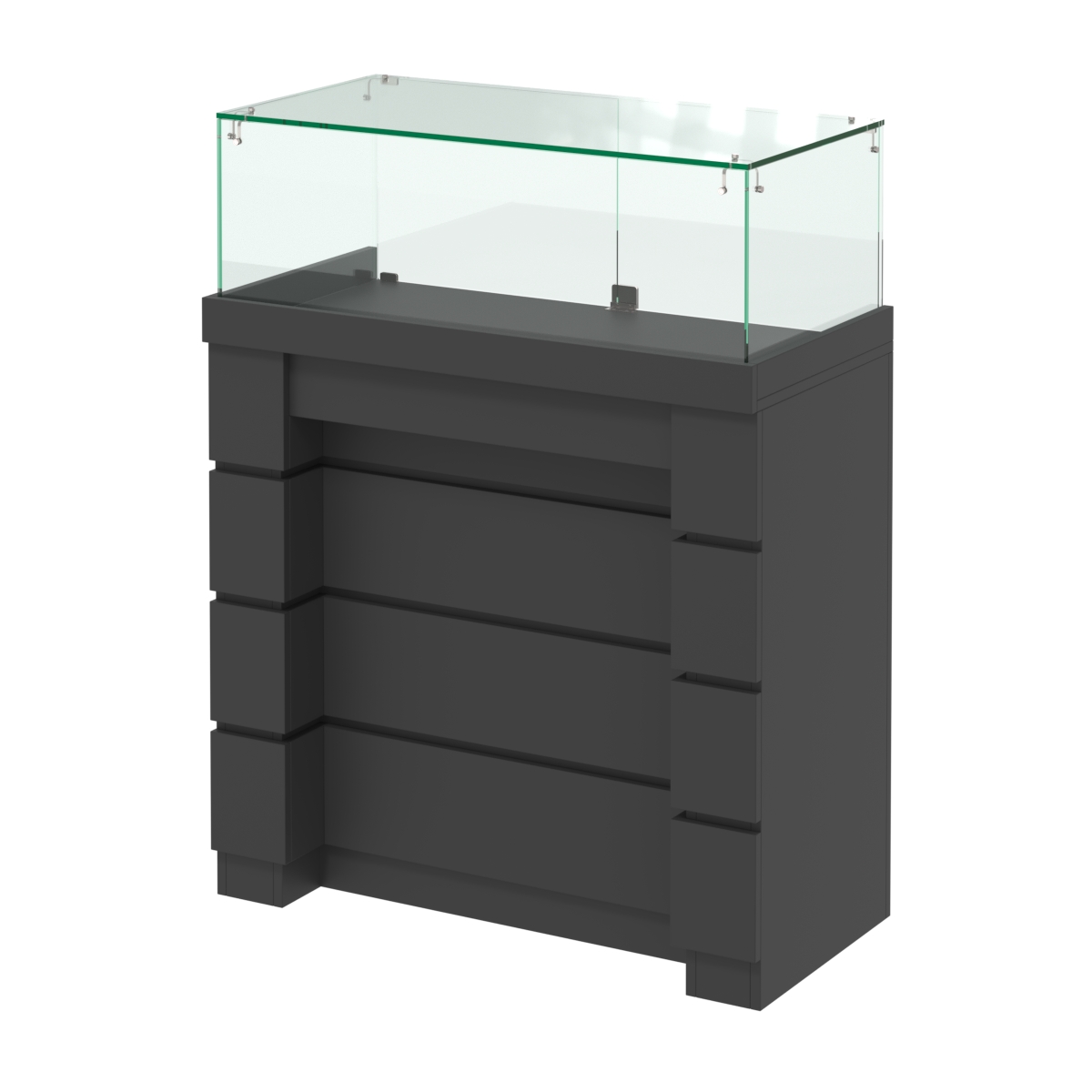 Торговый прилавок с утопленным фасадом и распашными дверками №УФ-3-900 Черный