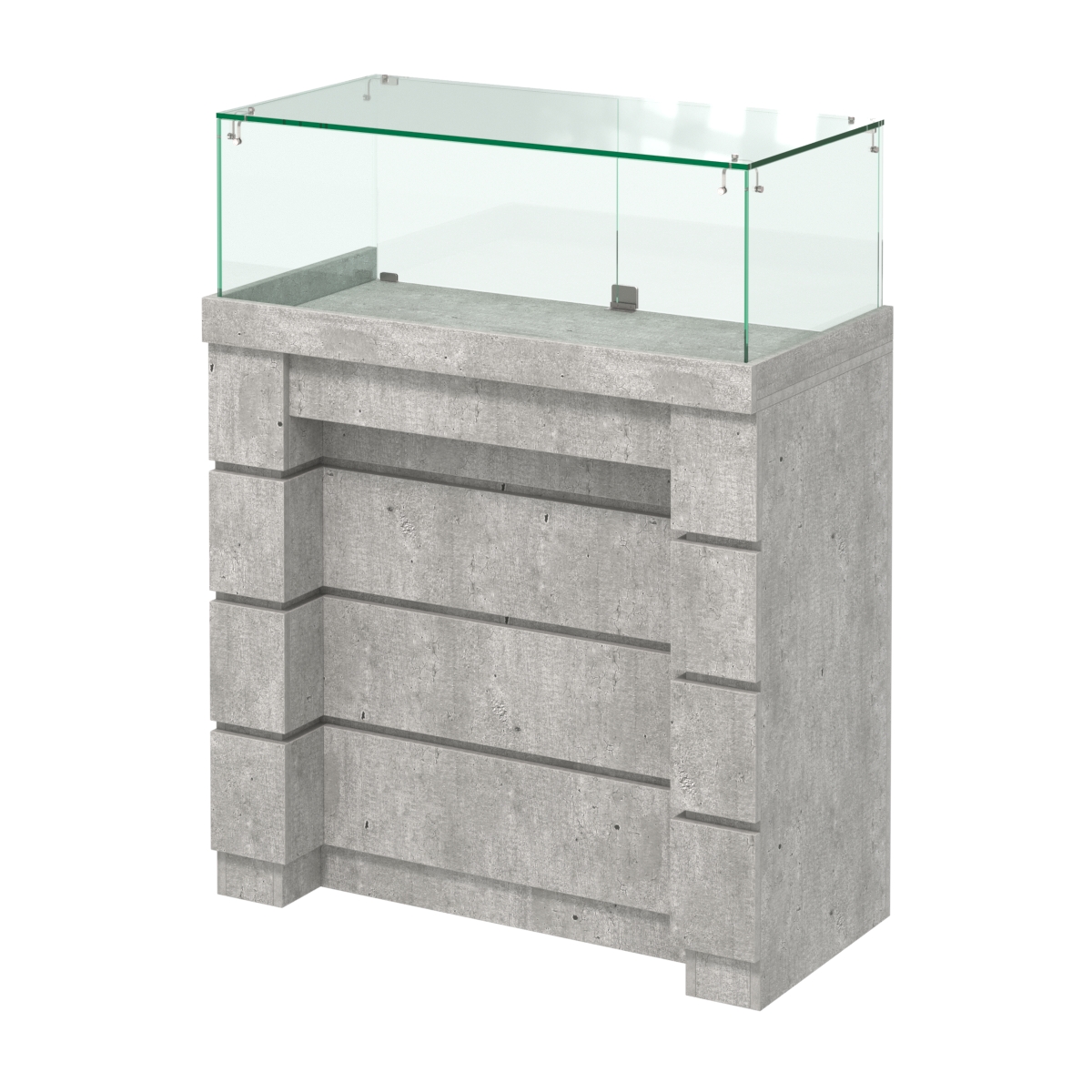 Торговый прилавок с утопленным фасадом и распашными дверками №УФ-3-900 Метрополитан Грей