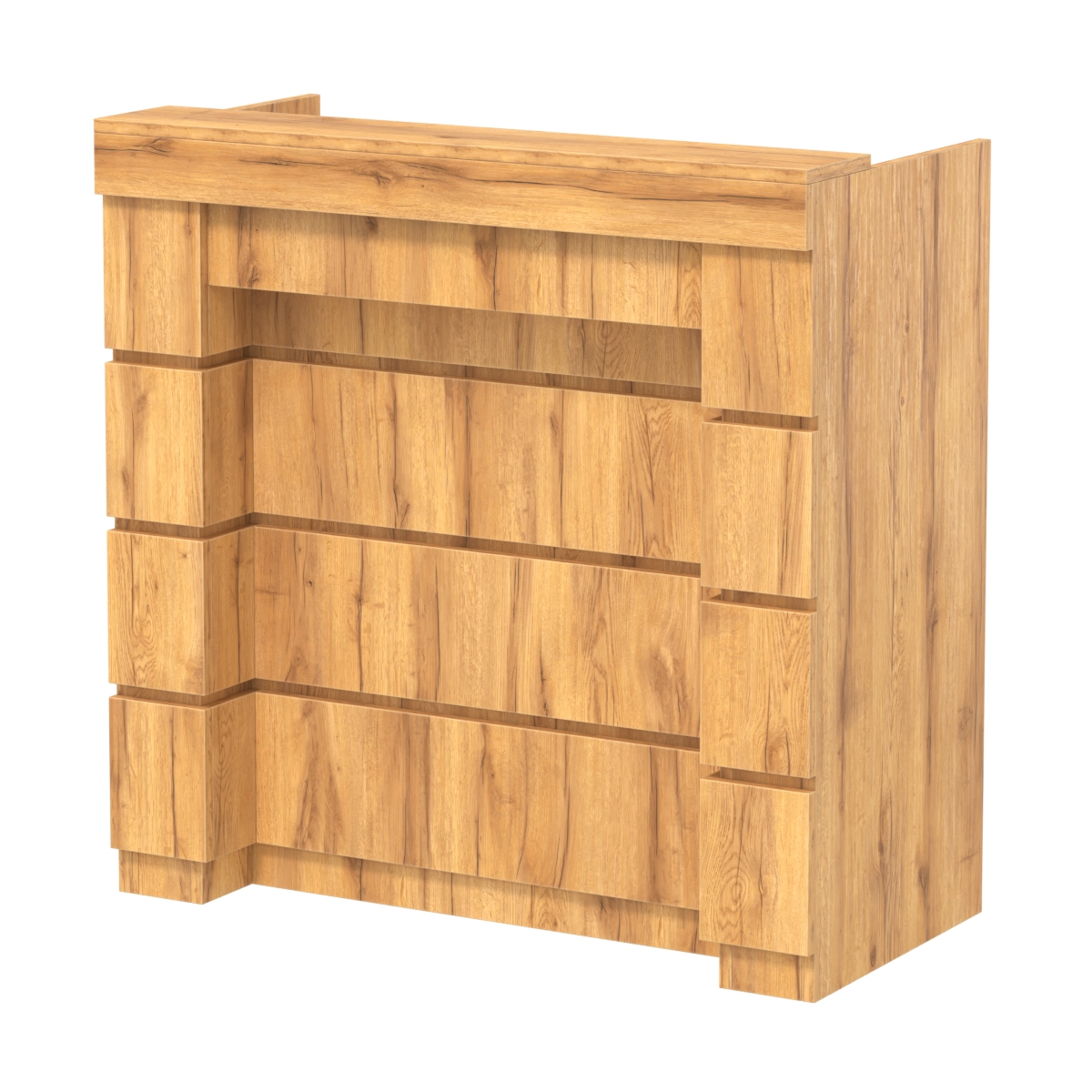 Торговый кассовый прилавок выкатной с утопленным фасадом №УФК-1-1 Дуб Золотистый