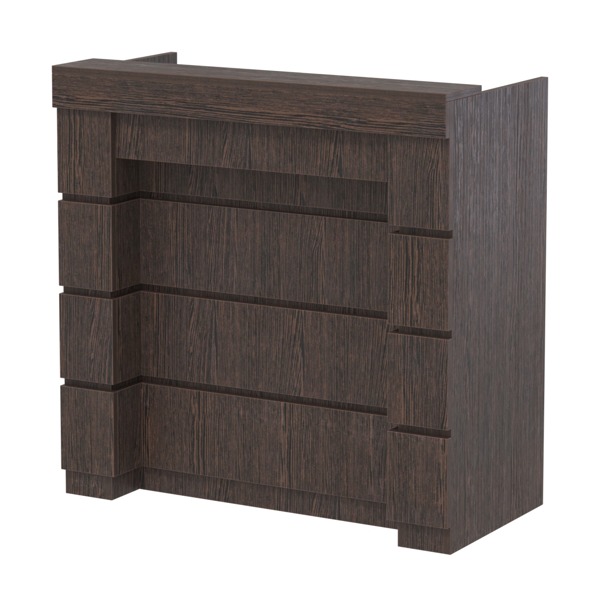 Торговый кассовый прилавок выкатной с утопленным фасадом №УФК-1-1 Дуб Венге