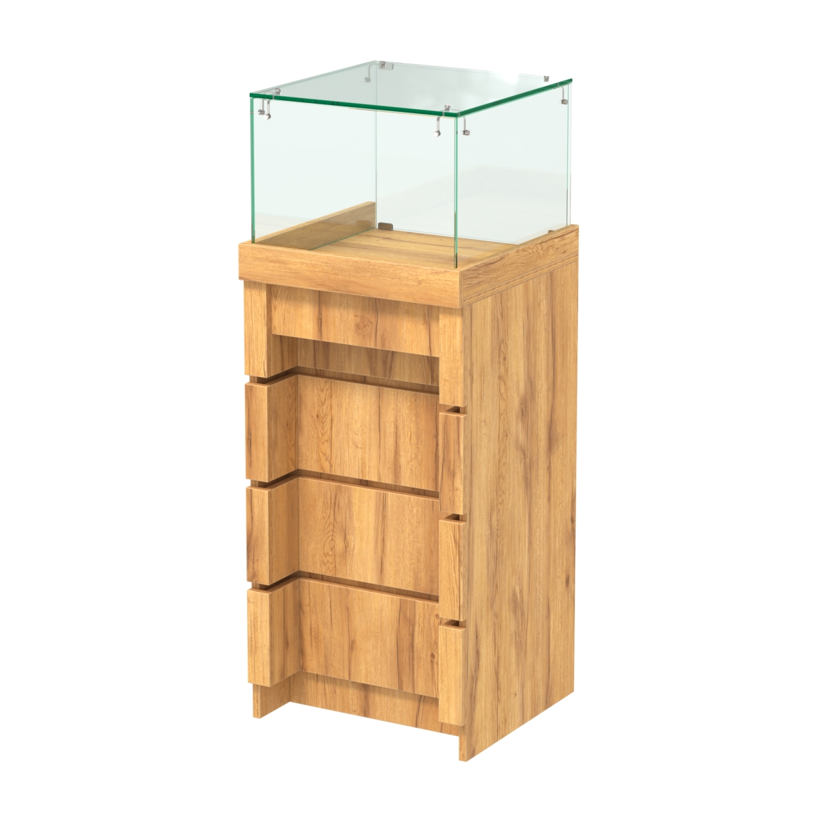 Торговый прилавок квадратный с утопленным фасадом №УФ-3-450 Дуб Золотистый