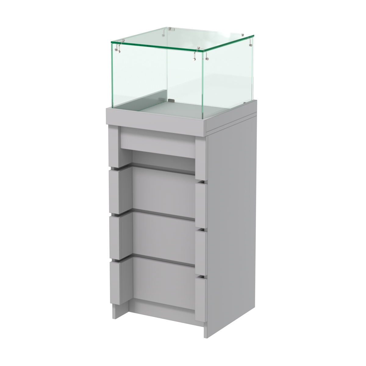 Торговый прилавок узкий с утопленным фасадом №УФ-4-450 Cерый