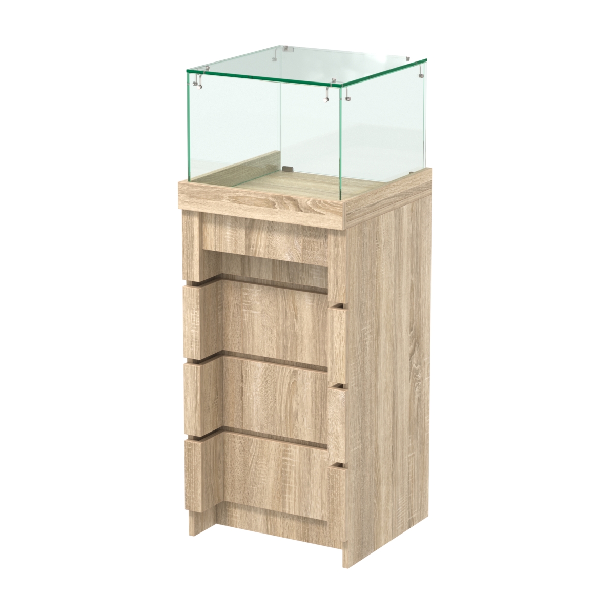 Торговый прилавок узкий с утопленным фасадом №УФ-4-450 Дуб сонома