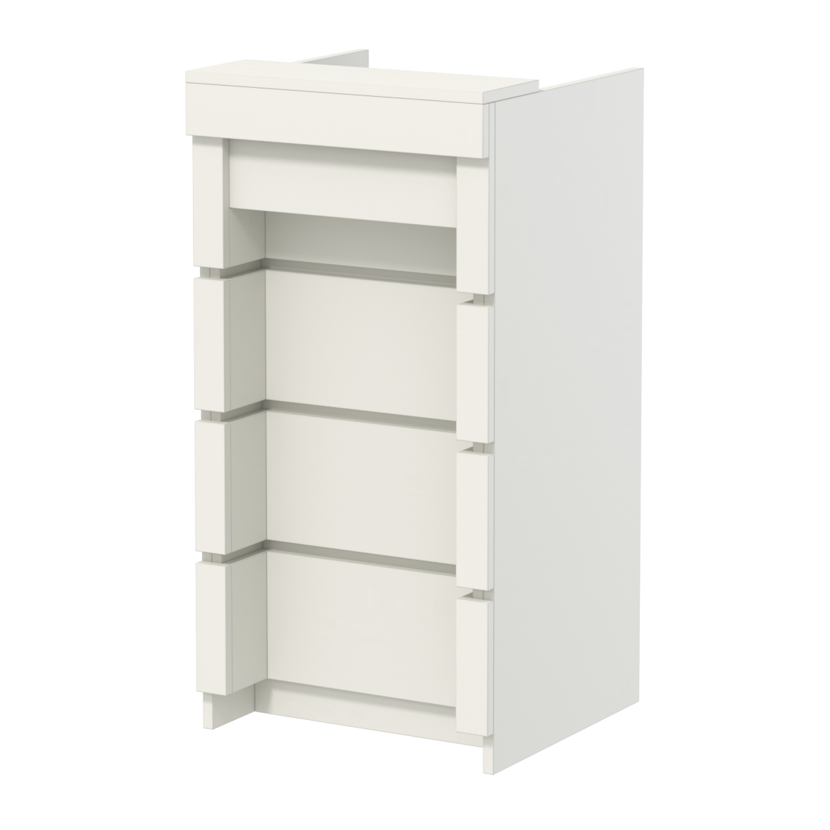 Торговый кассовый прилавок на колесах с утопленным фасадом №УФК-2-1 Белый