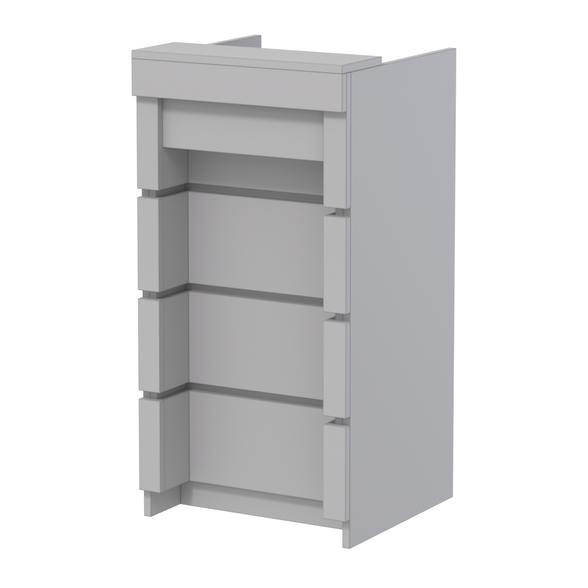 Торговый кассовый прилавок на колесах с утопленным фасадом №УФК-2-1 Cерый