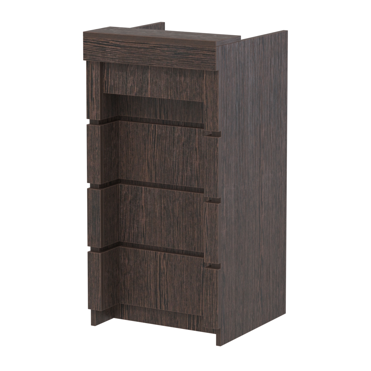 Торговый кассовый прилавок на колесах с утопленным фасадом №УФК-2-1 Дуб Венге