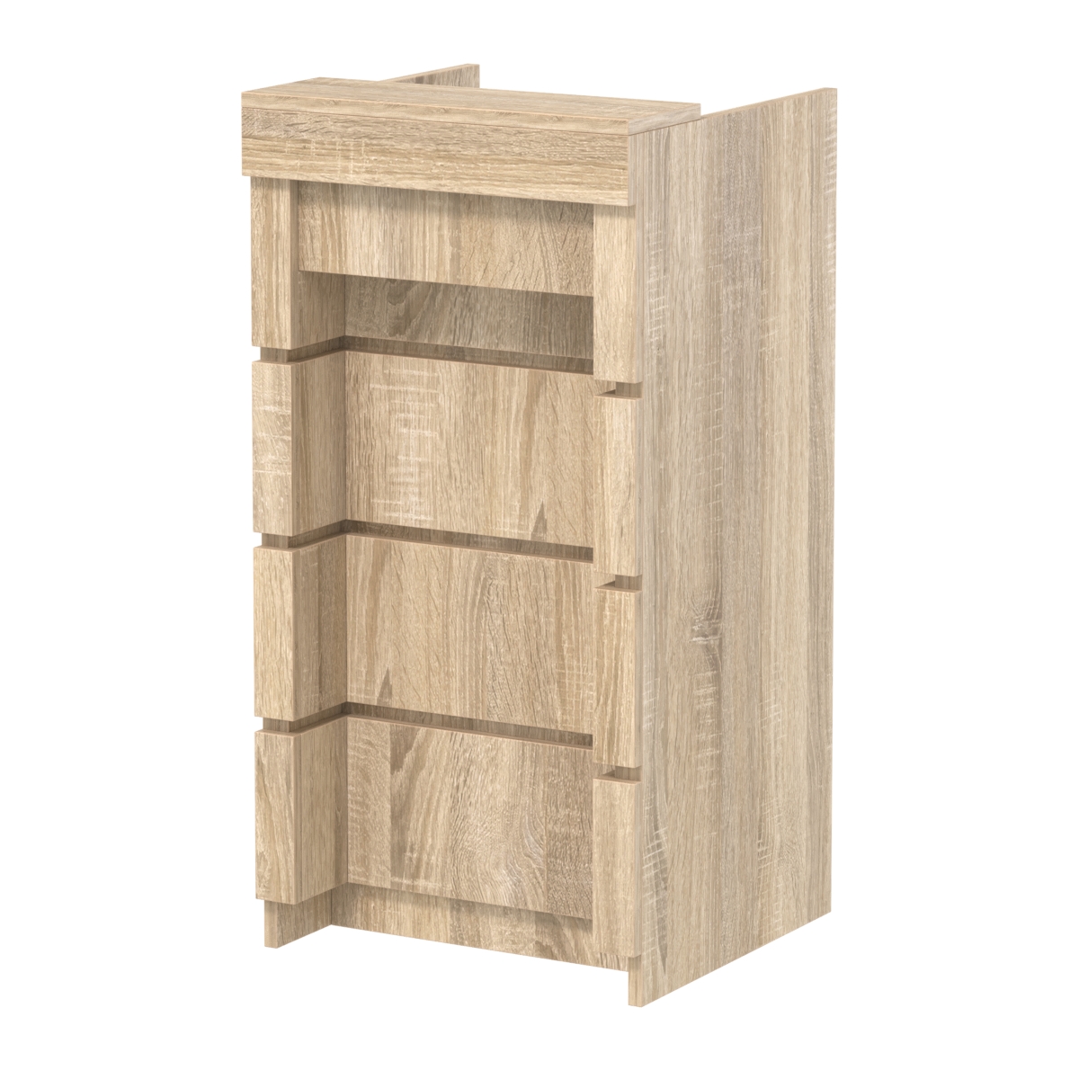 Торговый кассовый прилавок на колесах с утопленным фасадом №УФК-2-1 Дуб сонома