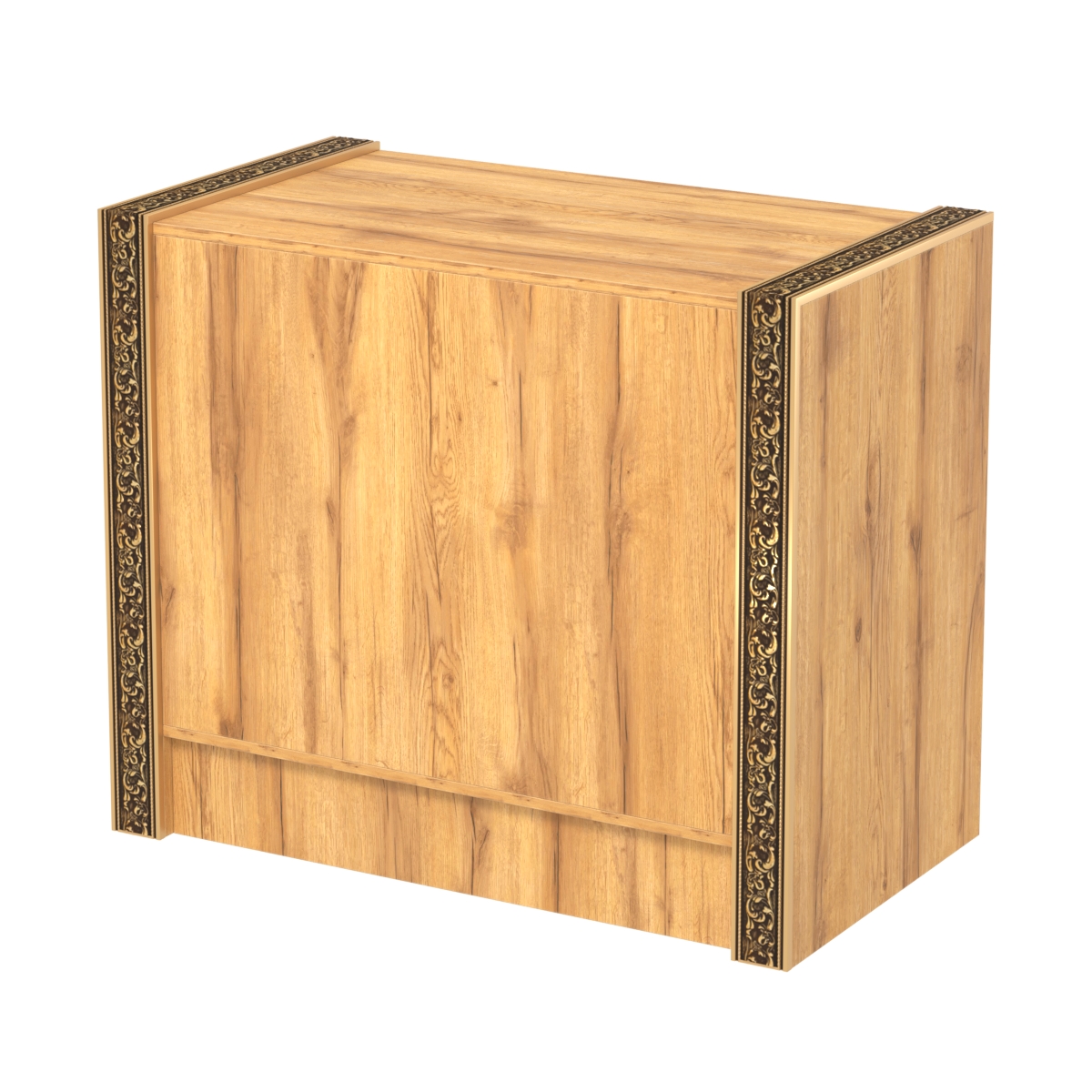 Недорогой прилавок с глухим фасадом и декоративными молдингами №ПДМ-1-900 Дуб Золотистый