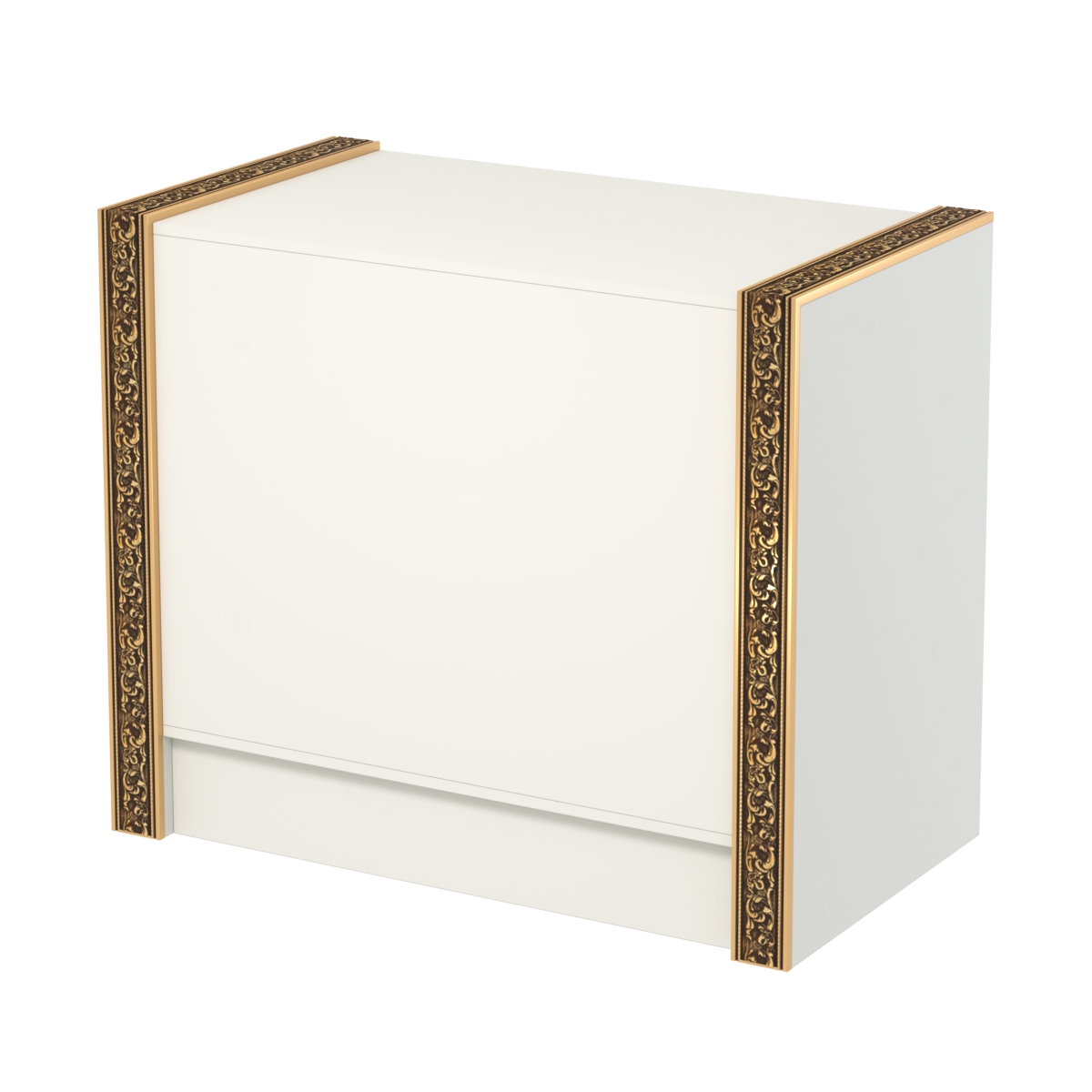 Недорогой прилавок с глухим фасадом и декоративными молдингами №ПДМ-1-900 Белый