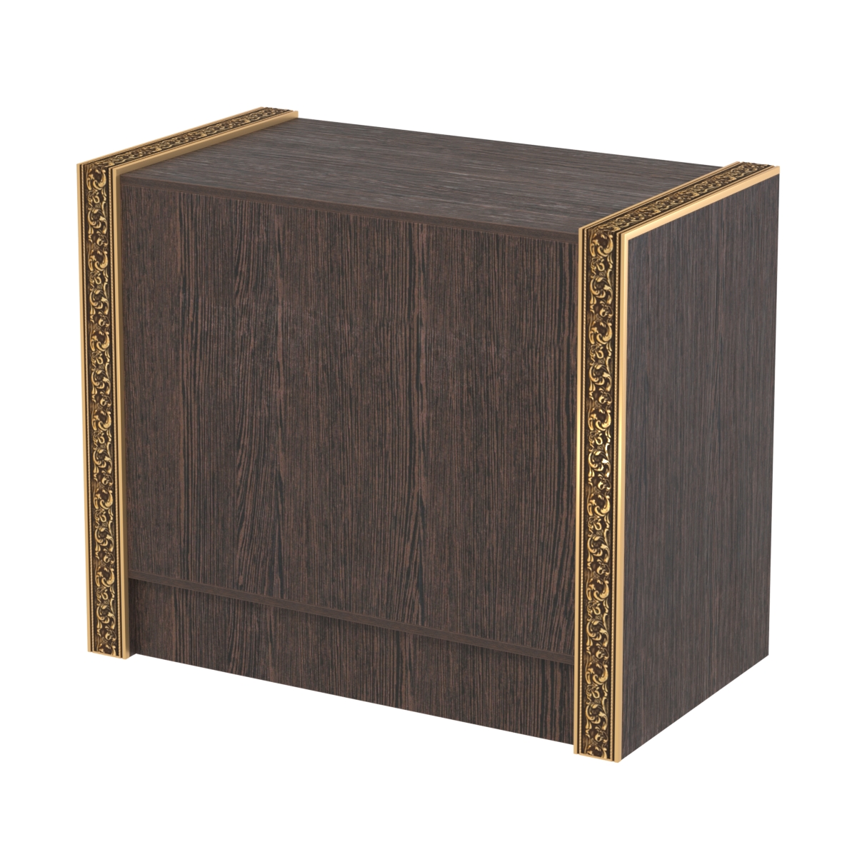 Недорогой прилавок с глухим фасадом и декоративными молдингами №ПДМ-1-900 Дуб Венге