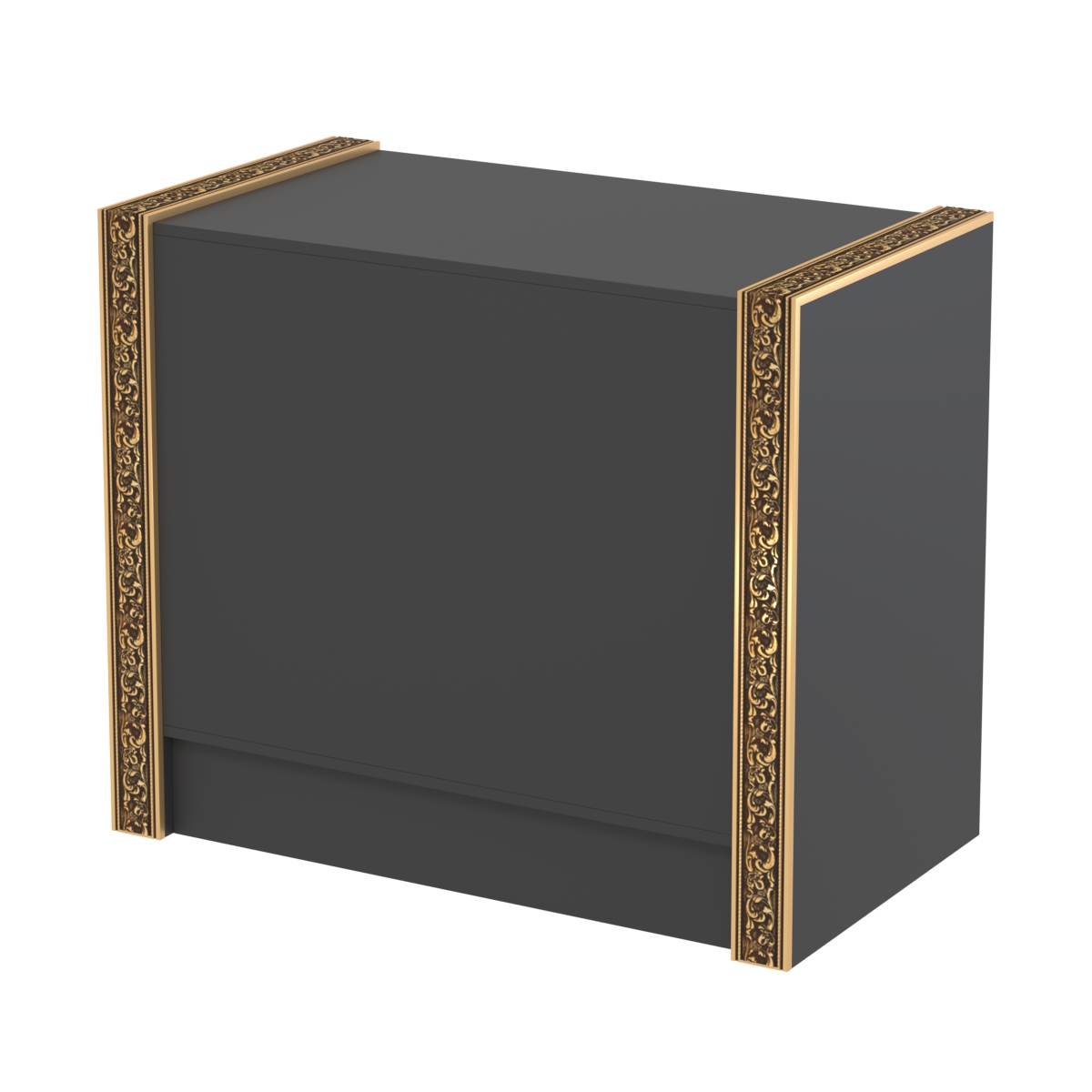 Недорогой прилавок с глухим фасадом и декоративными молдингами №ПДМ-1-900 Черный