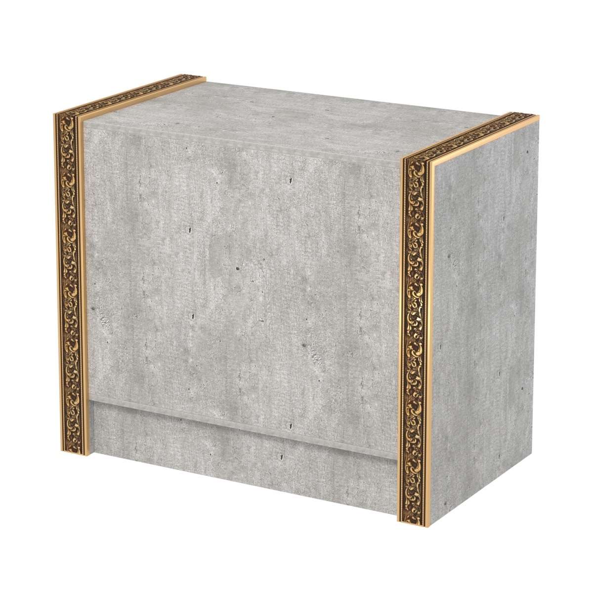 Недорогой прилавок с глухим фасадом и декоративными молдингами №ПДМ-1-900 Метрополитан Грей