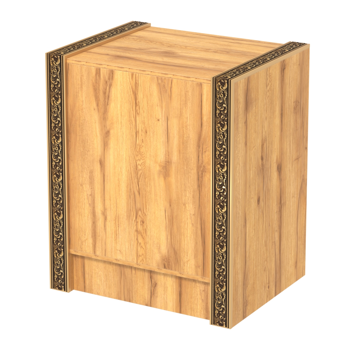 Недорогой прилавок полностью глухой с декоративными молдингами №ПДМ-5-600 Дуб Золотистый