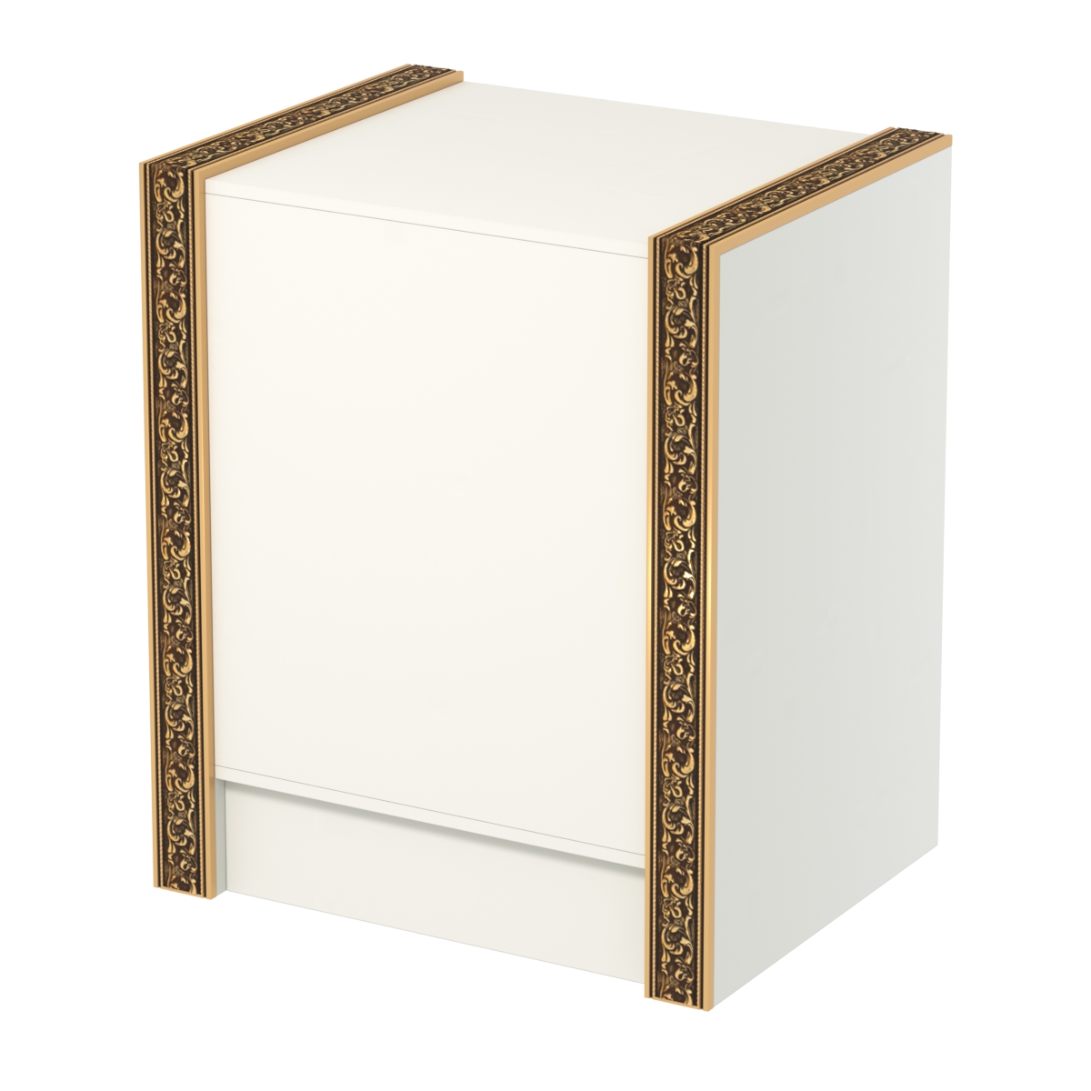 Недорогой прилавок полностью глухой с декоративными молдингами №ПДМ-5-600 Белый