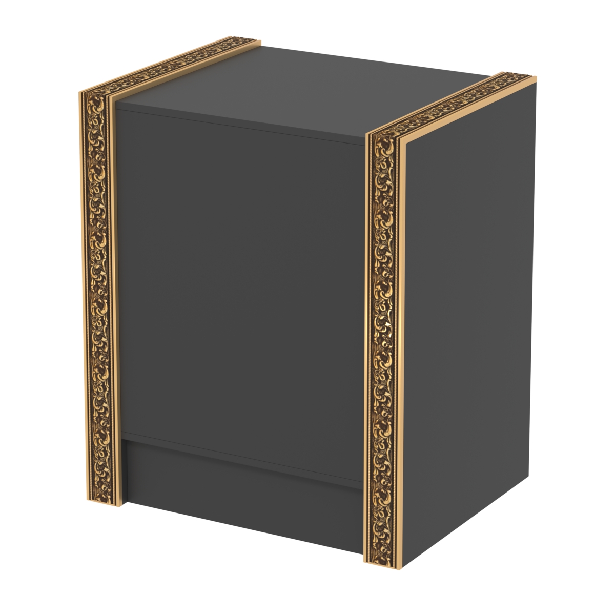 Недорогой прилавок полностью глухой с декоративными молдингами №ПДМ-5-600 Черный