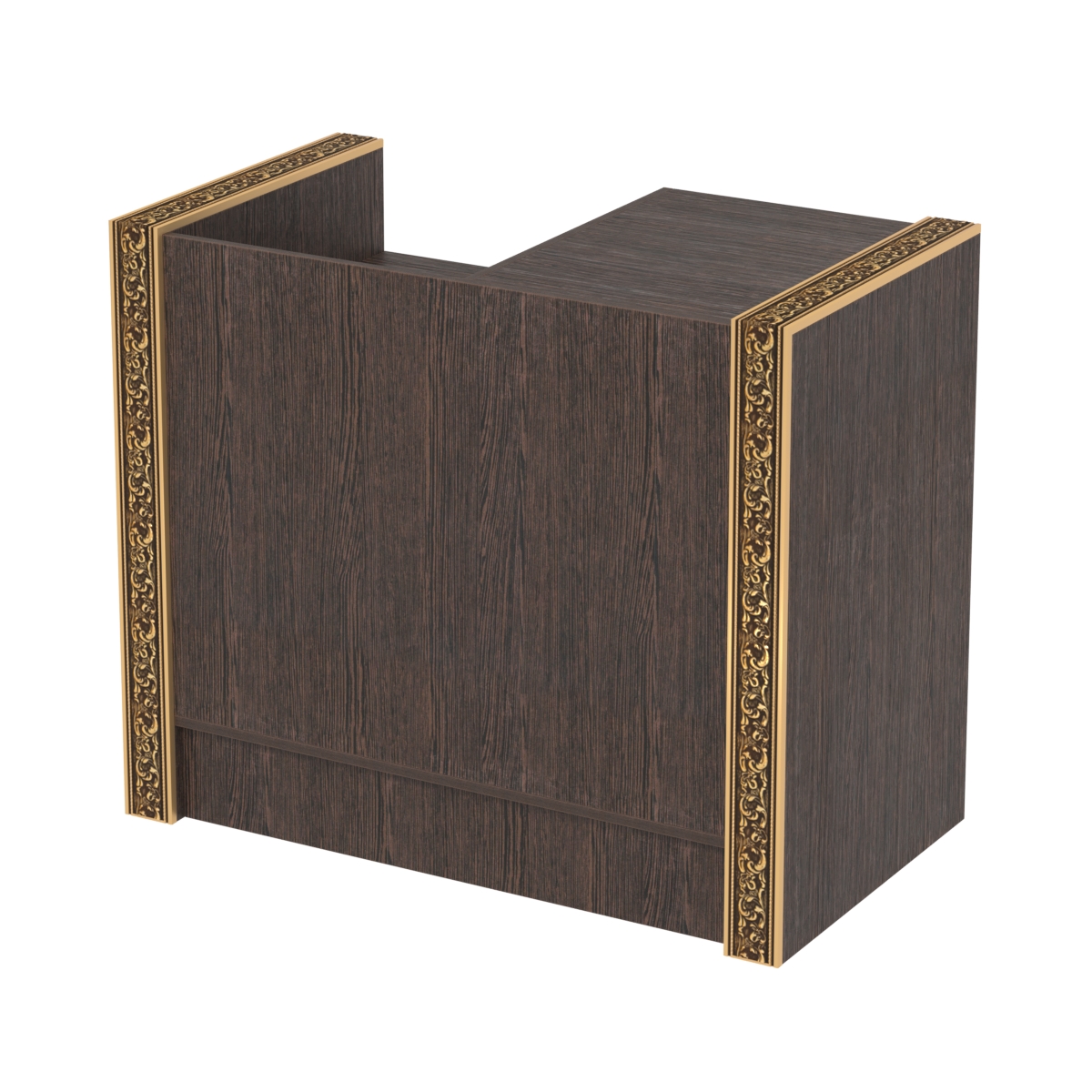 Недорогой кассовый прилавок с ящиками и декоративными молдингами №ПДМ-К2 Дуб Венге