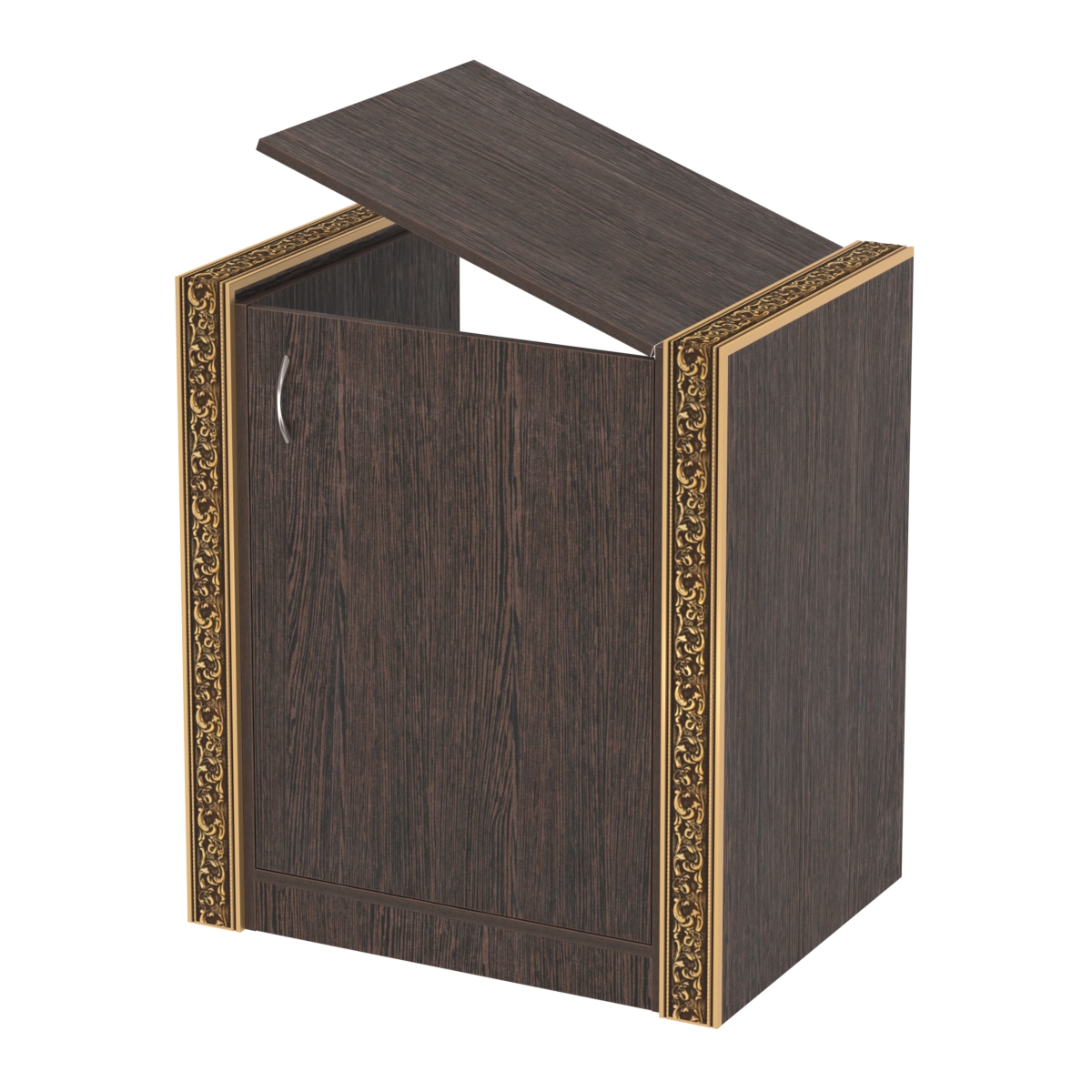 Недорогой прилавок-проход с декоративными молдингами №ПДМ-ПР-600 Дуб Венге