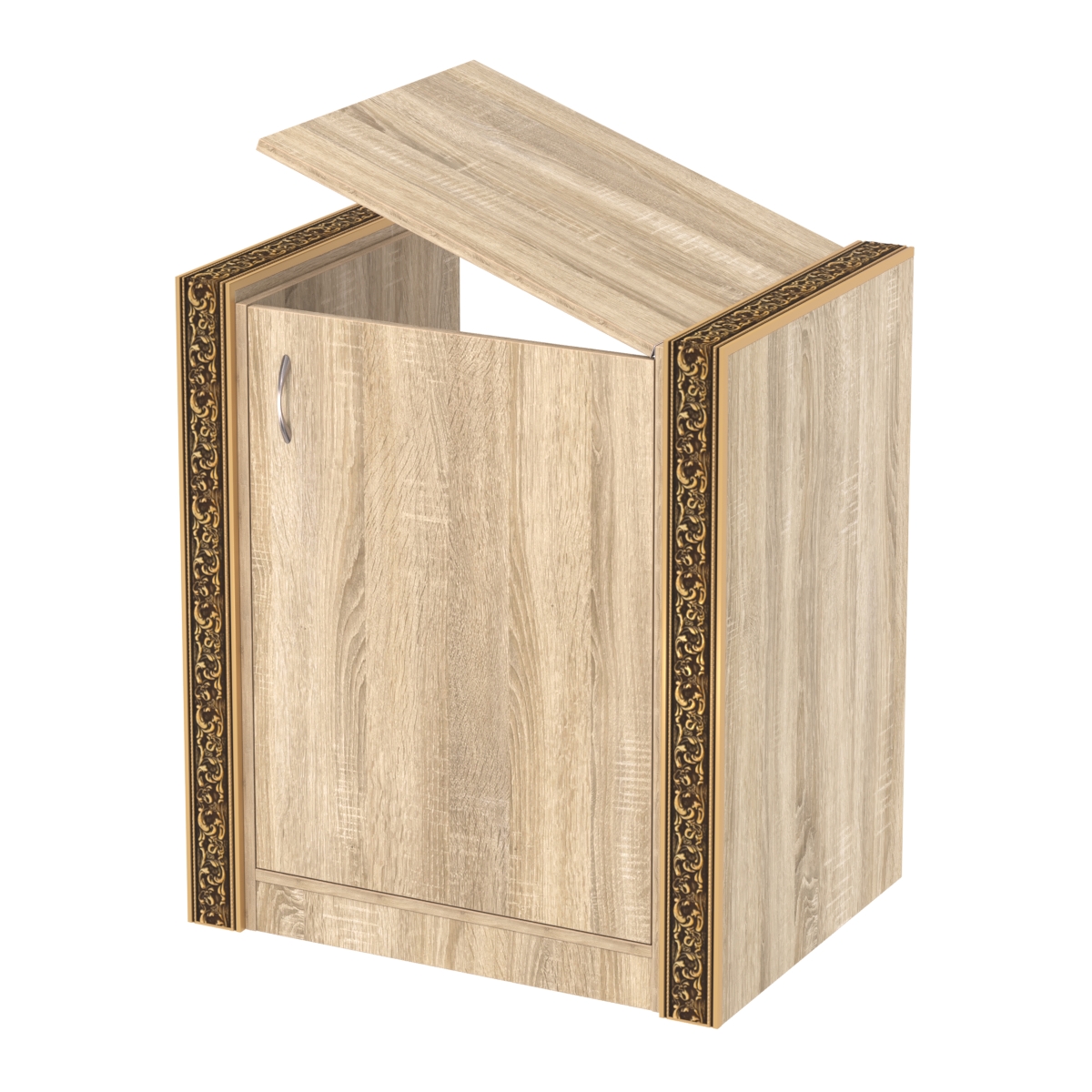 Недорогой прилавок-проход с декоративными молдингами №ПДМ-ПР-600 Дуб сонома