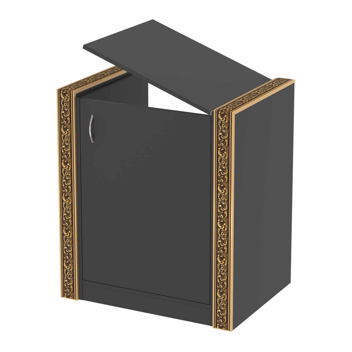 Недорогой прилавок-проход с декоративными молдингами №ПДМ-ПР-600 Черный