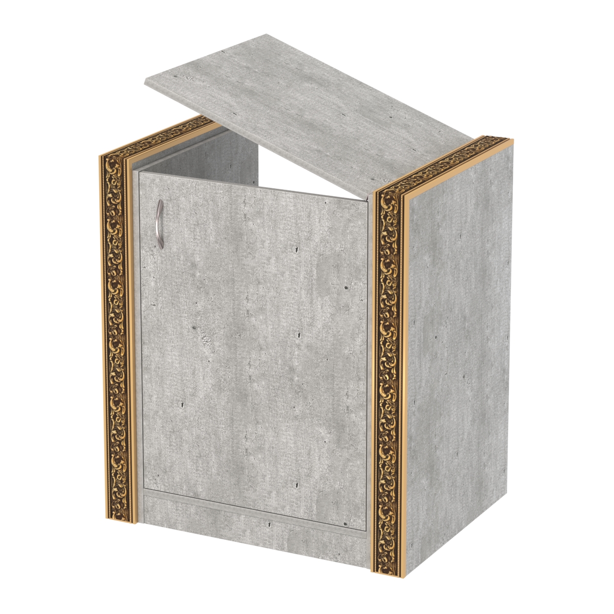 Недорогой прилавок-проход с декоративными молдингами №ПДМ-ПР-600 Метрополитан Грей