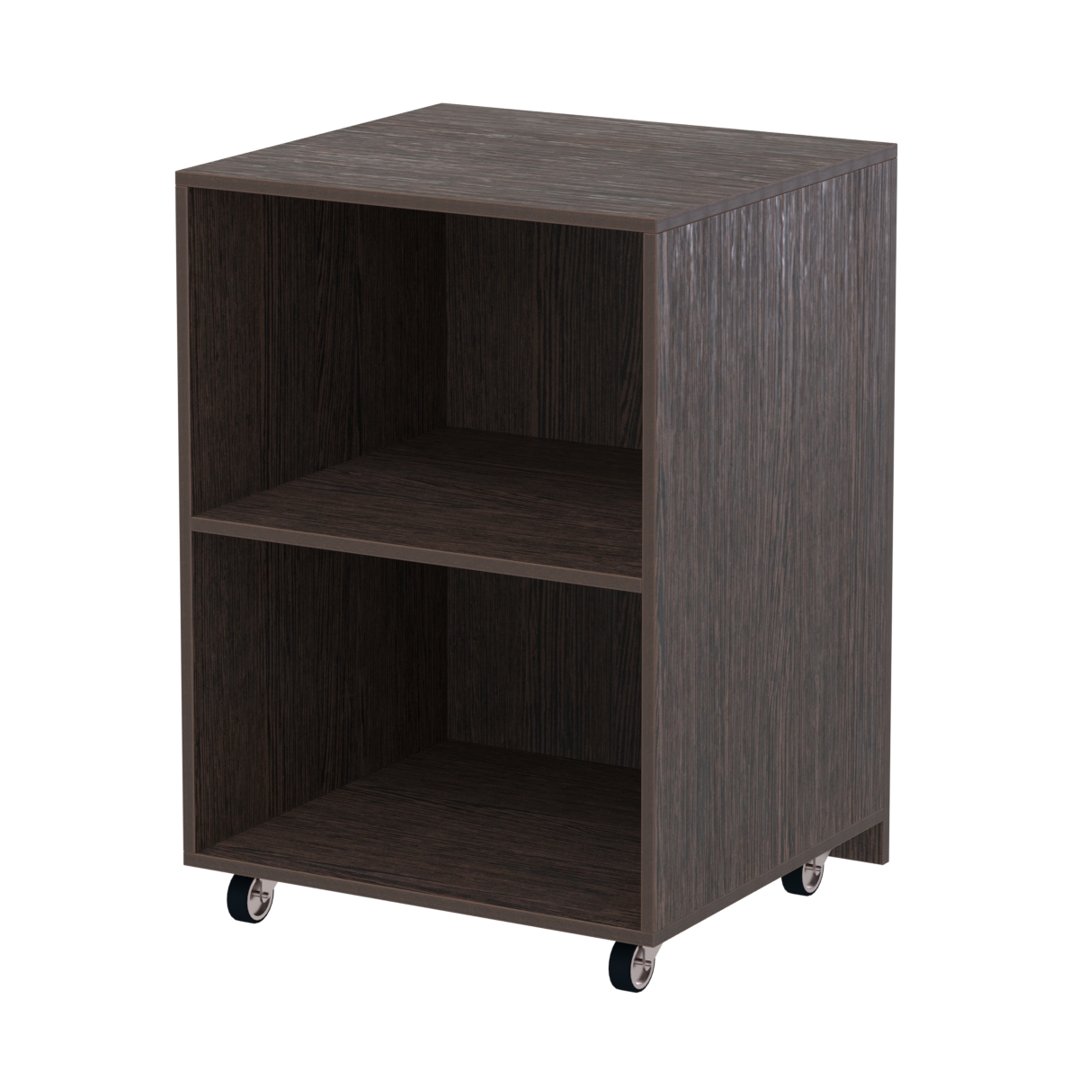 Узкий недорогой прилавок под декоративные молдинги с металлическими колесами №ПДМ-13 Дуб Венге