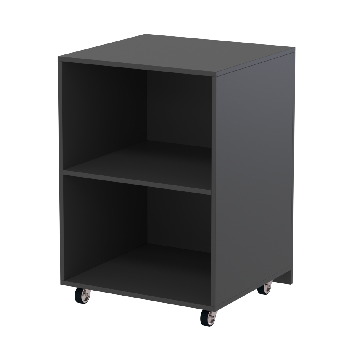 Узкий недорогой прилавок под декоративные молдинги с металлическими колесами №ПДМ-13 Черный