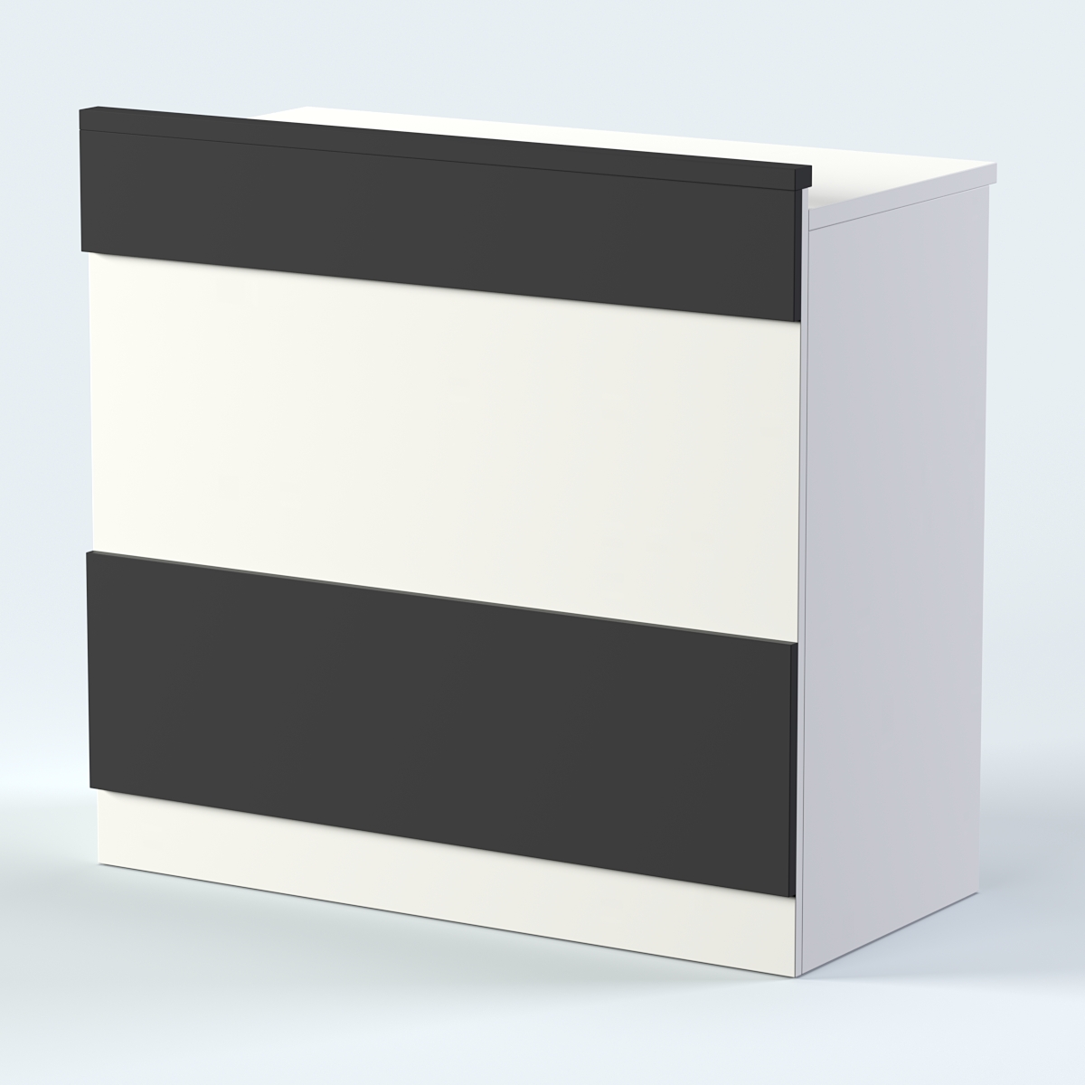 Стол - верстак с ящиками и дверью №1 Черный и Белый