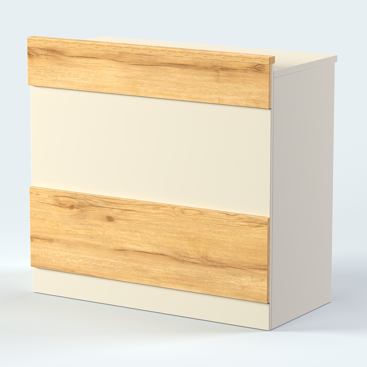 Стол - верстак с ящиками и дверью №1 Дуб Золотистый и Крем Вайс