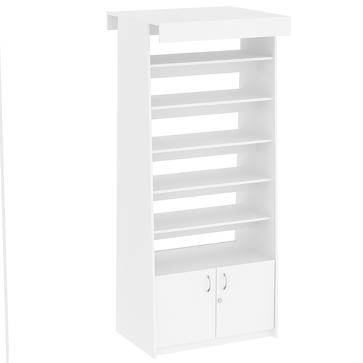 Стеллаж под книги №6 островной Белый