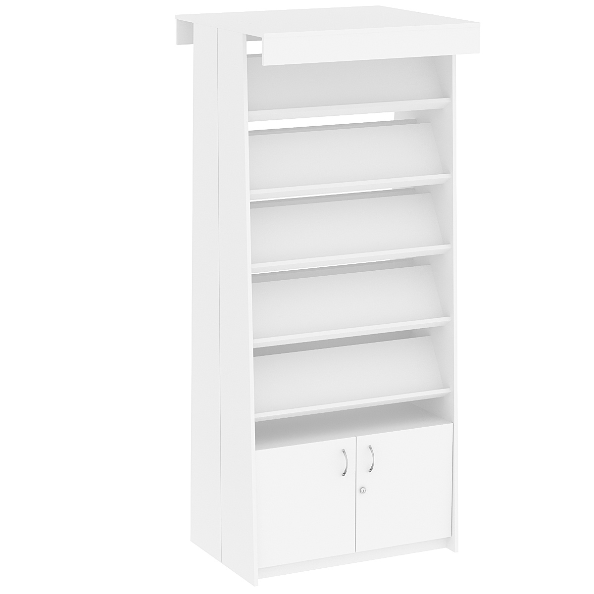 Стеллаж под книги №8 островной Белый