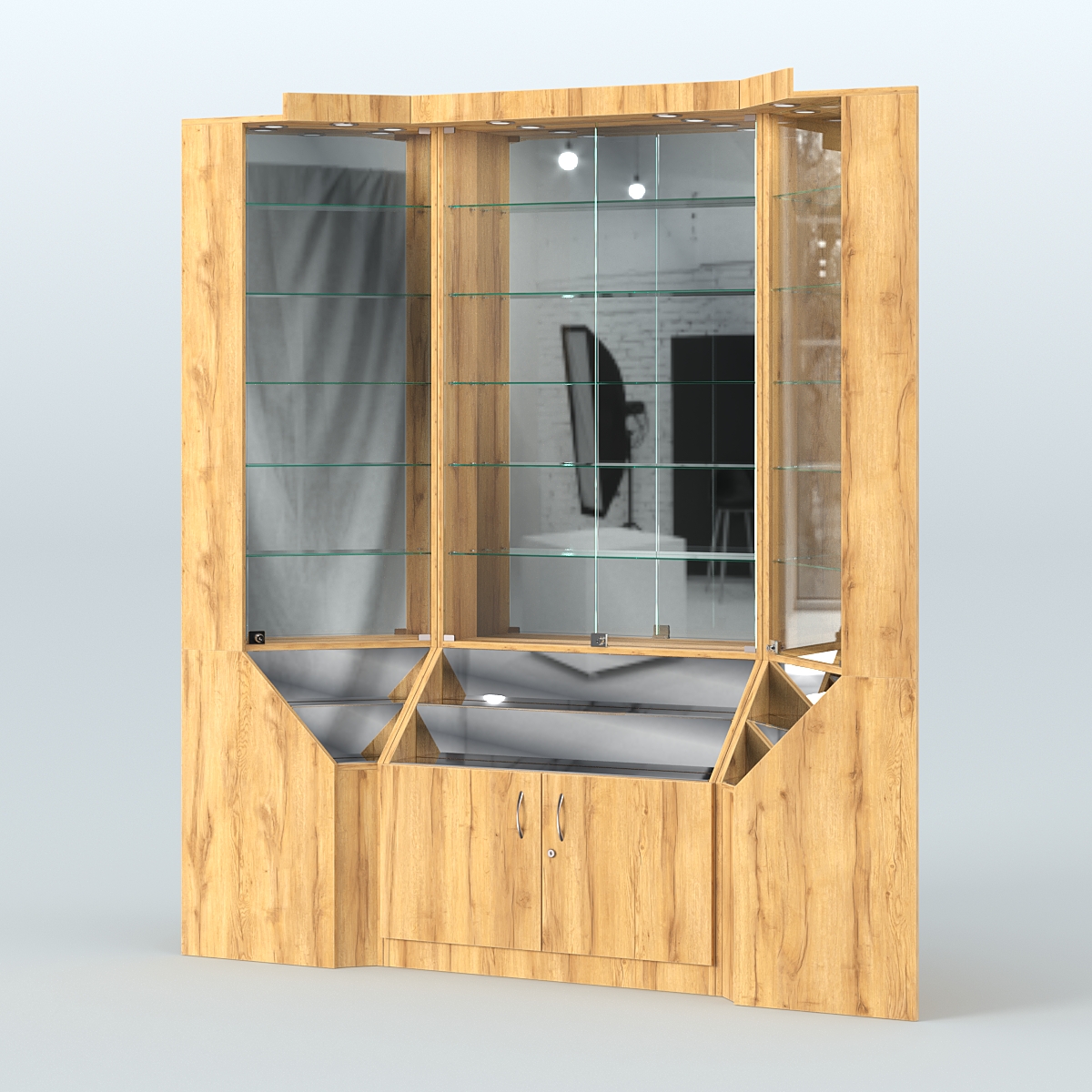 Павильон угловой серии Эталон №1 Дуб Золотистый