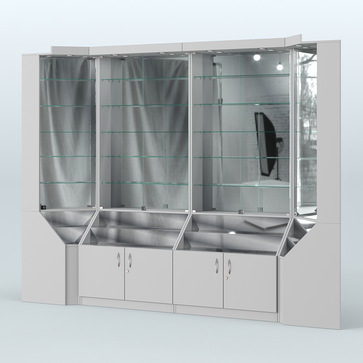 Павильон серии Эталон с зеркальными стенками  №2 Cерый