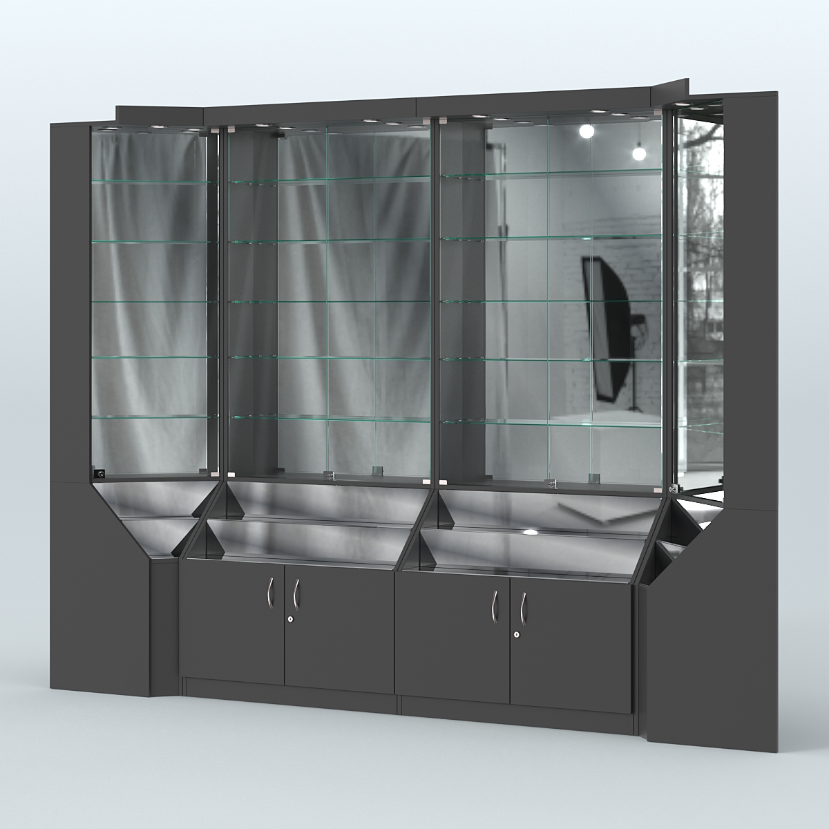 Павильон серии Эталон с зеркальными стенками  №2 Черный