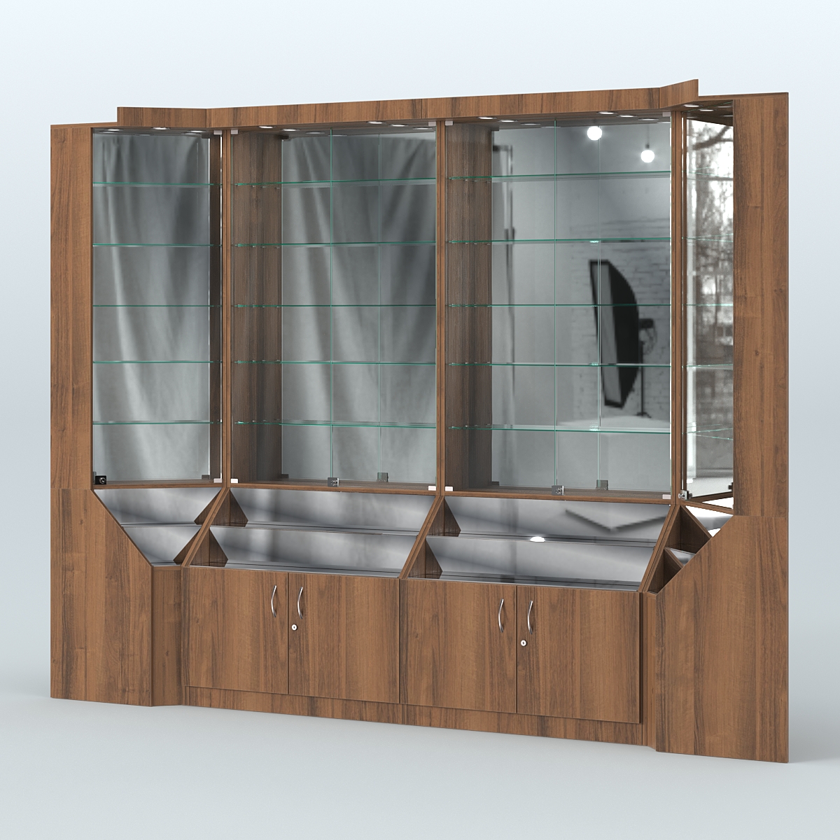 Павильон серии Эталон с зеркальными стенками  №2 Орех