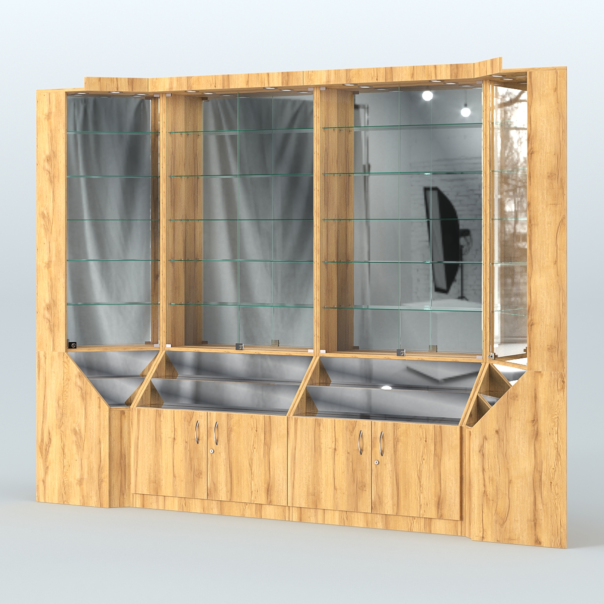 Павильон серии Эталон с зеркальными стенками  №2 Дуб Золотистый