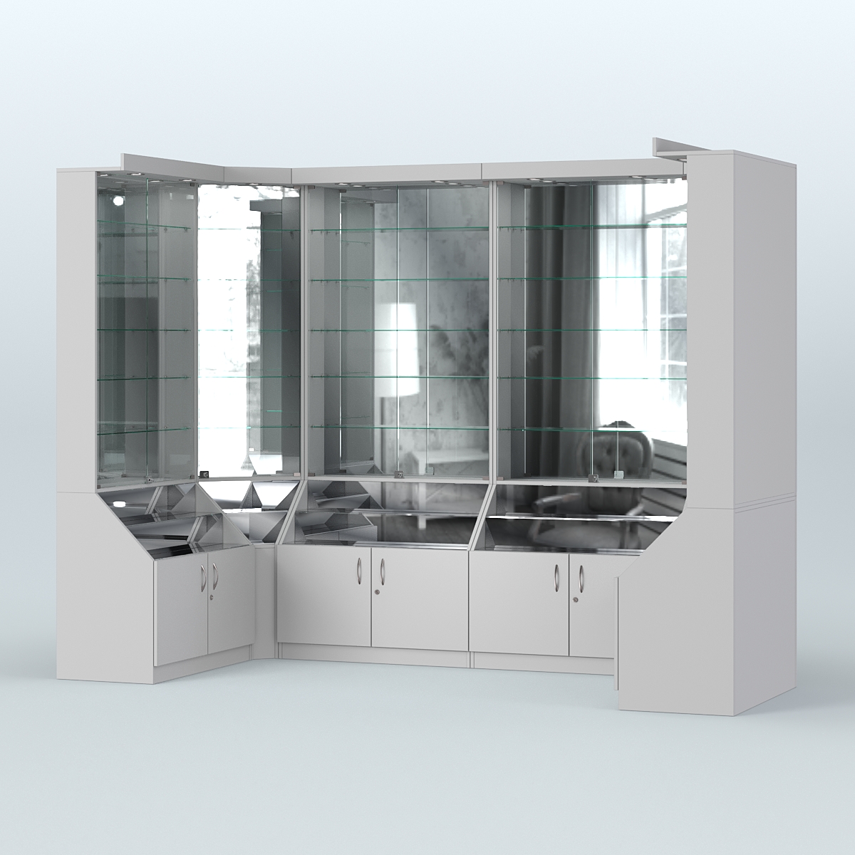 Павильон П-образной формы серии Эталон №3 Cерый