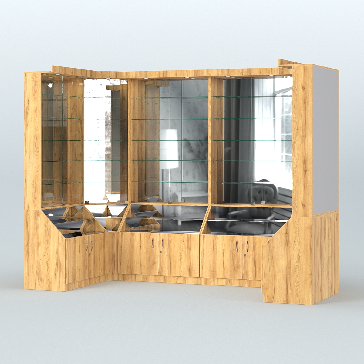 Павильон П-образной формы серии Эталон №3 Дуб Золотистый