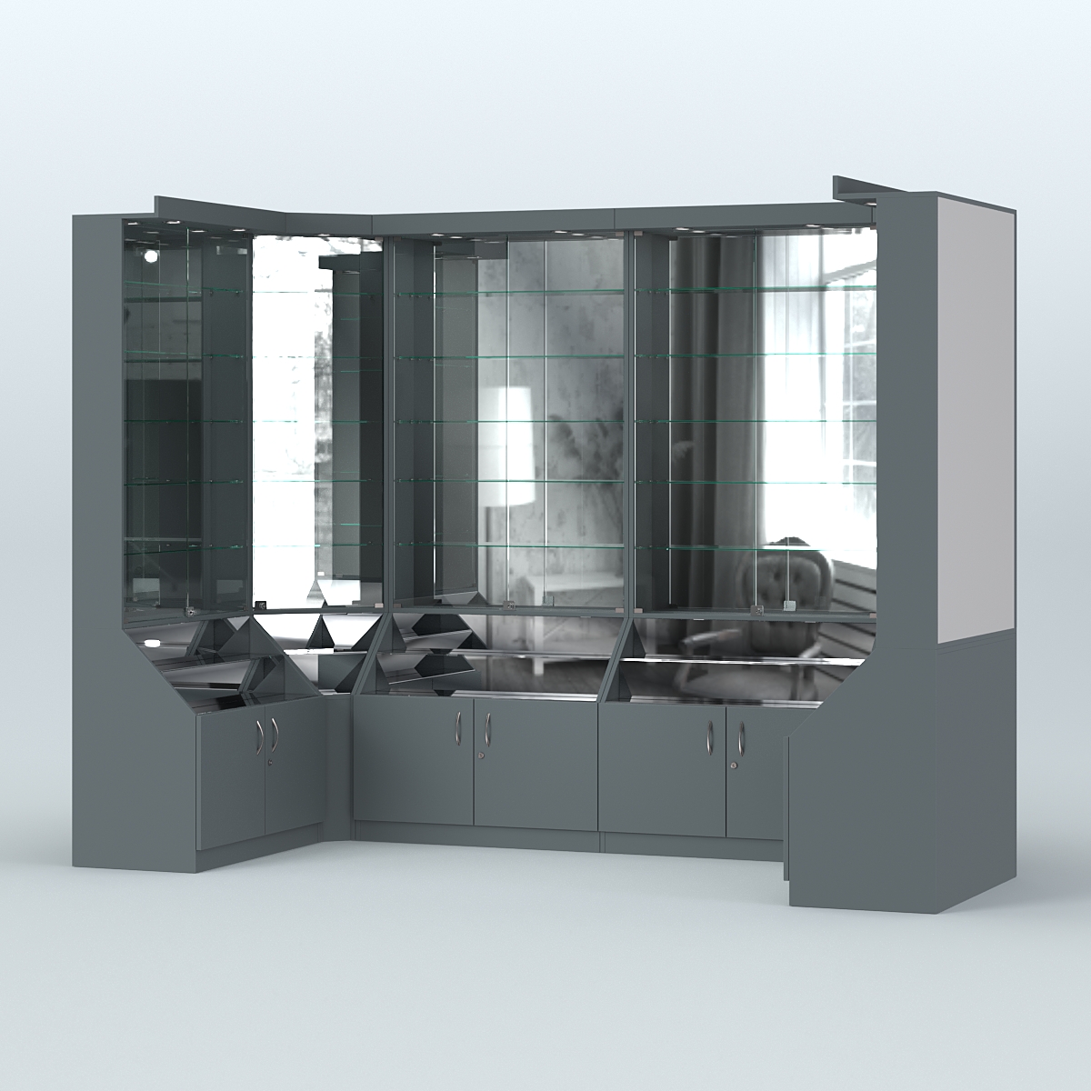 Павильон П-образной формы серии Эталон №3 Темно-Серый