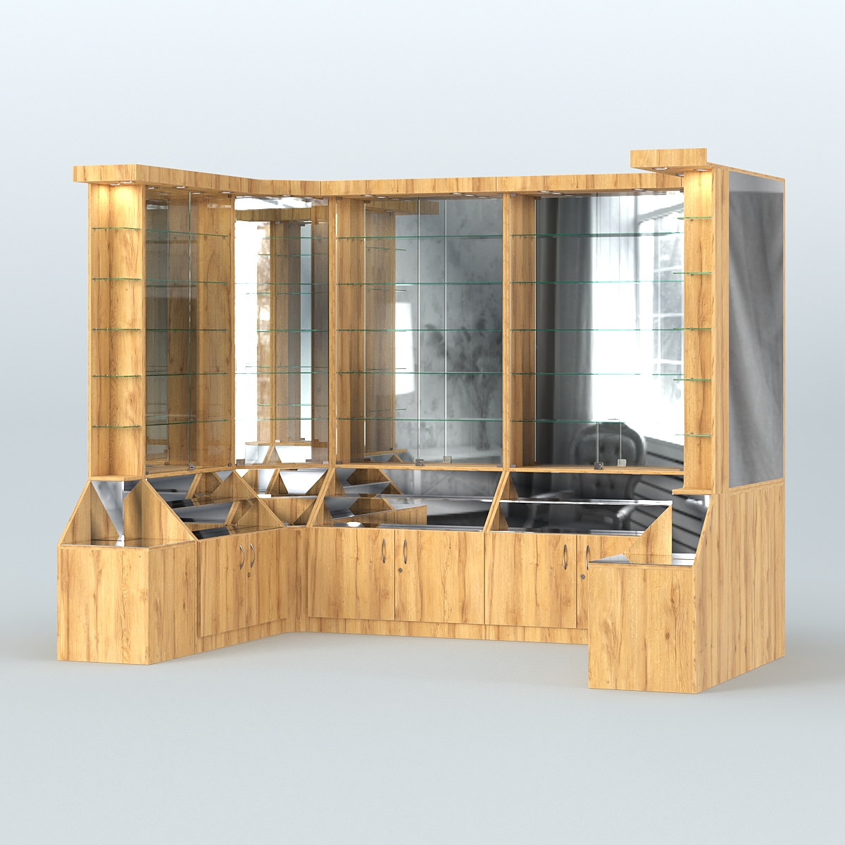 Павильон с прозрачными дверками серии Эталон №5 Дуб Золотистый