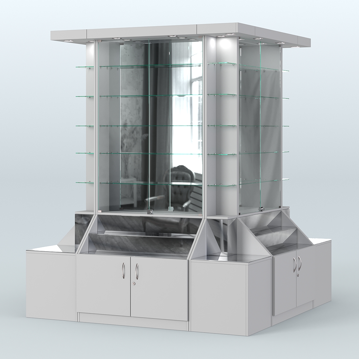 Павильон вокруг колонны серии Эталон №6 Cерый
