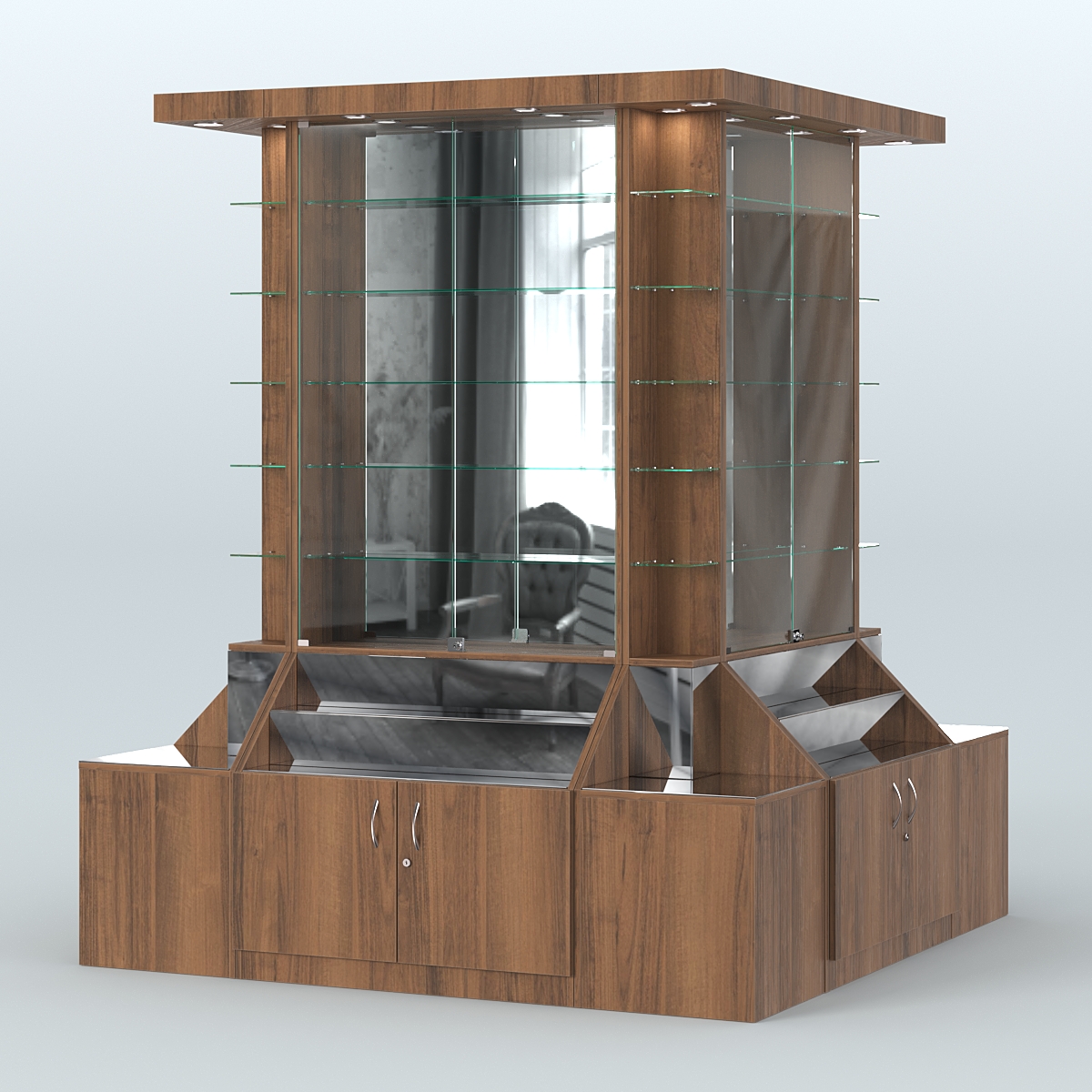 Павильон вокруг колонны серии Эталон №6 Орех