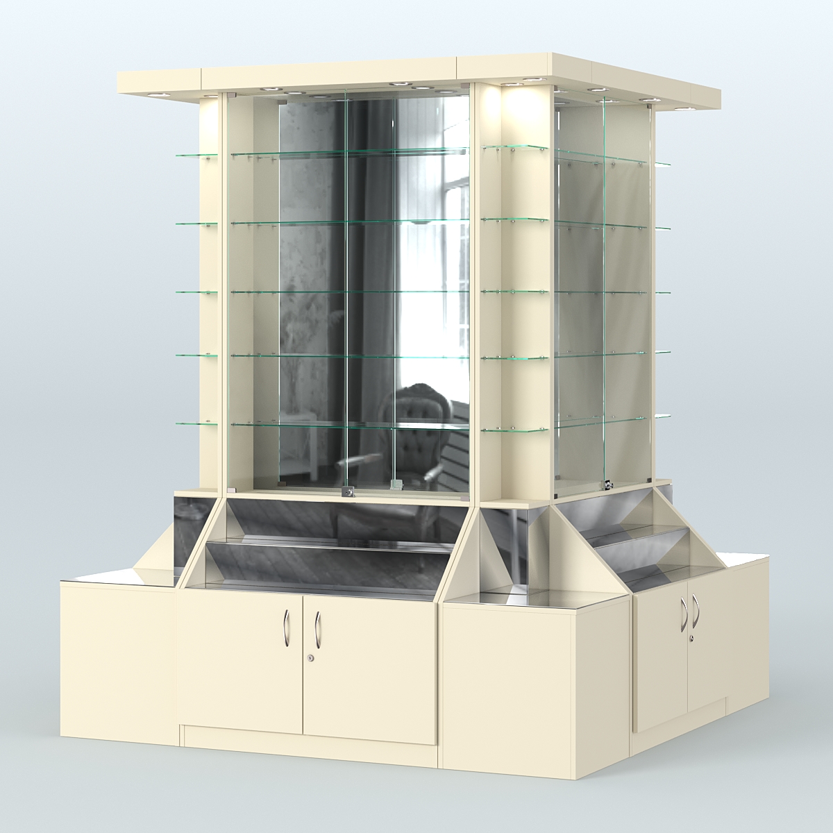 Павильон вокруг колонны серии Эталон №6 Крем Вайс