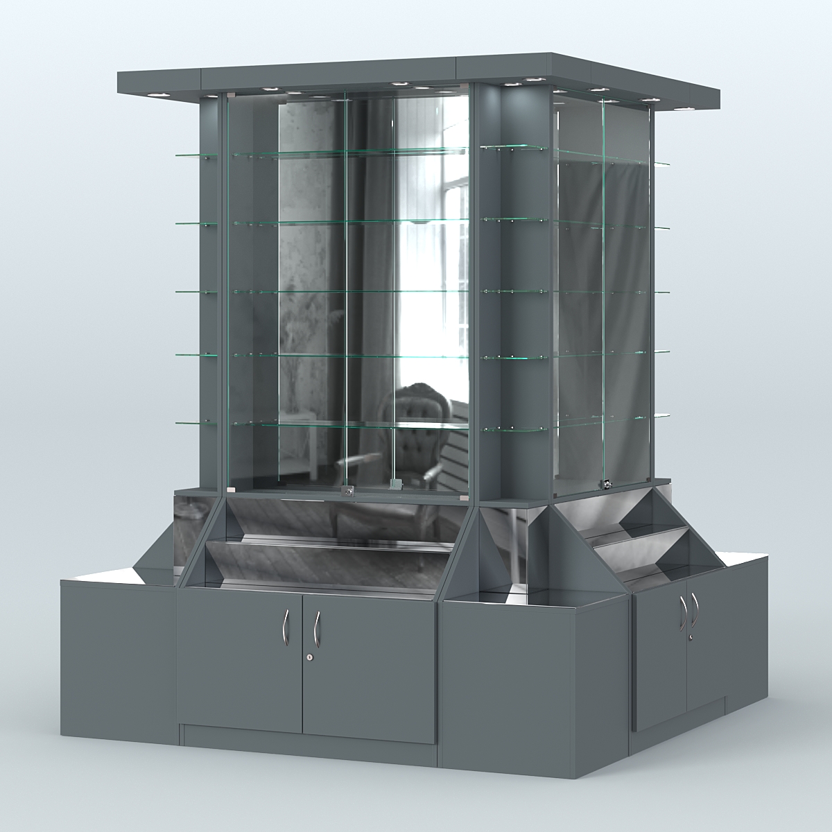 Павильон вокруг колонны серии Эталон №6 Темно-Серый