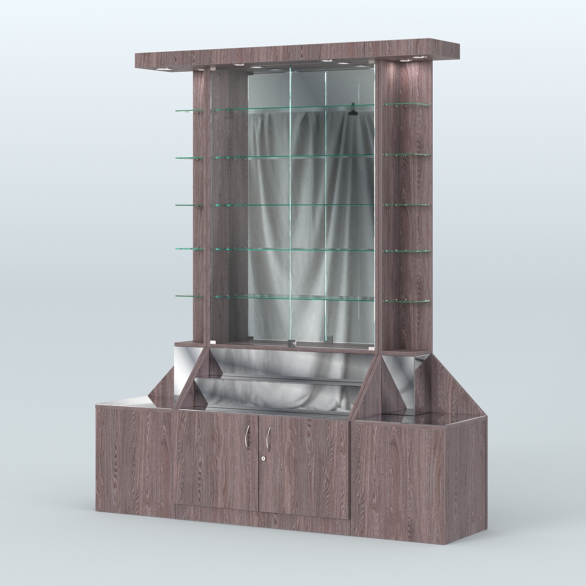 Павильон с верхней подсветкой серии Эталон №7 Ясень Анкор темный